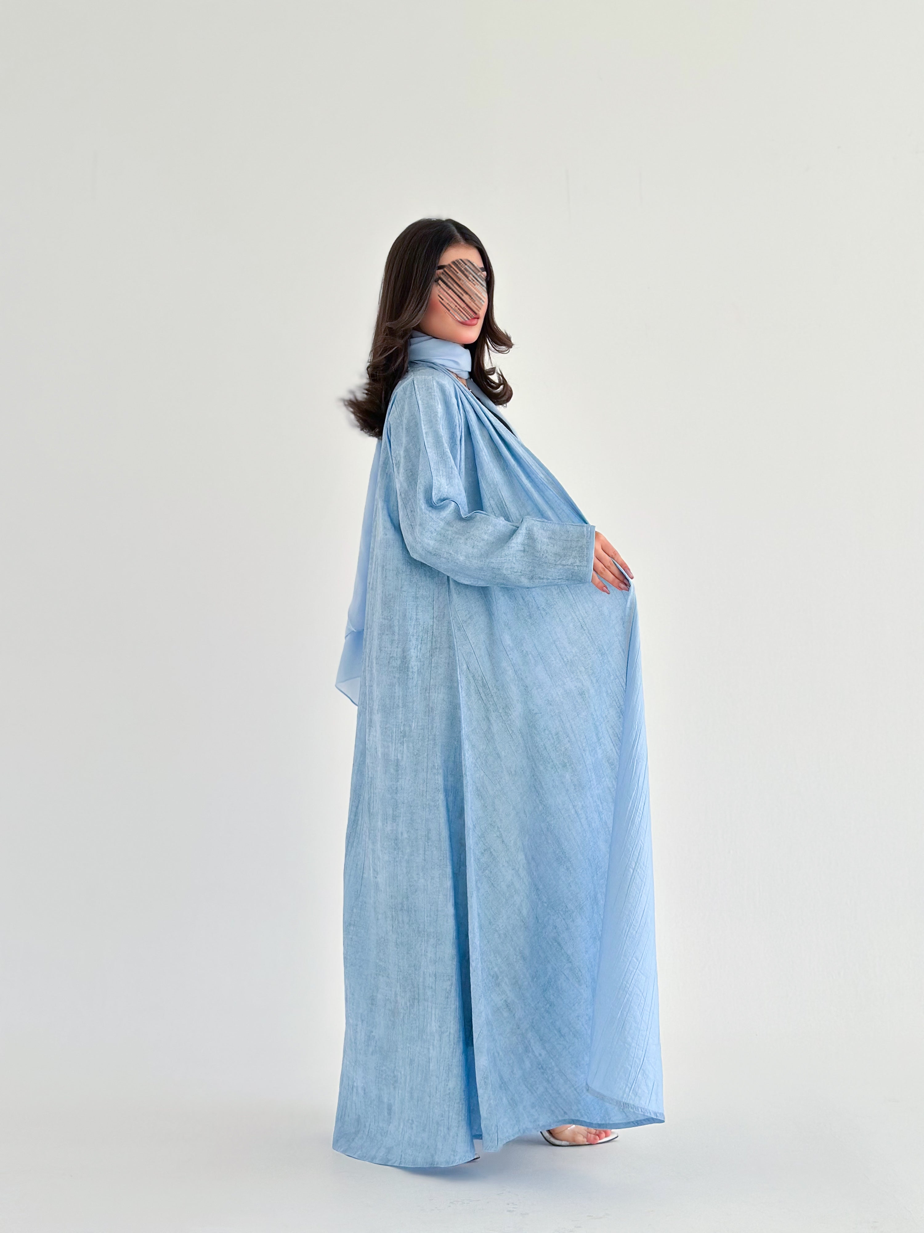 MWT2003 - عبايه لنن نص كلوش - Aya