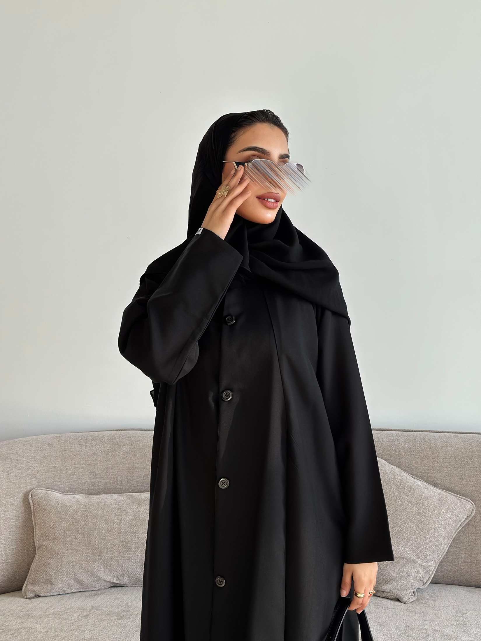 MWT4299 -  عباية ميني مت الأسود اليومية - Aya