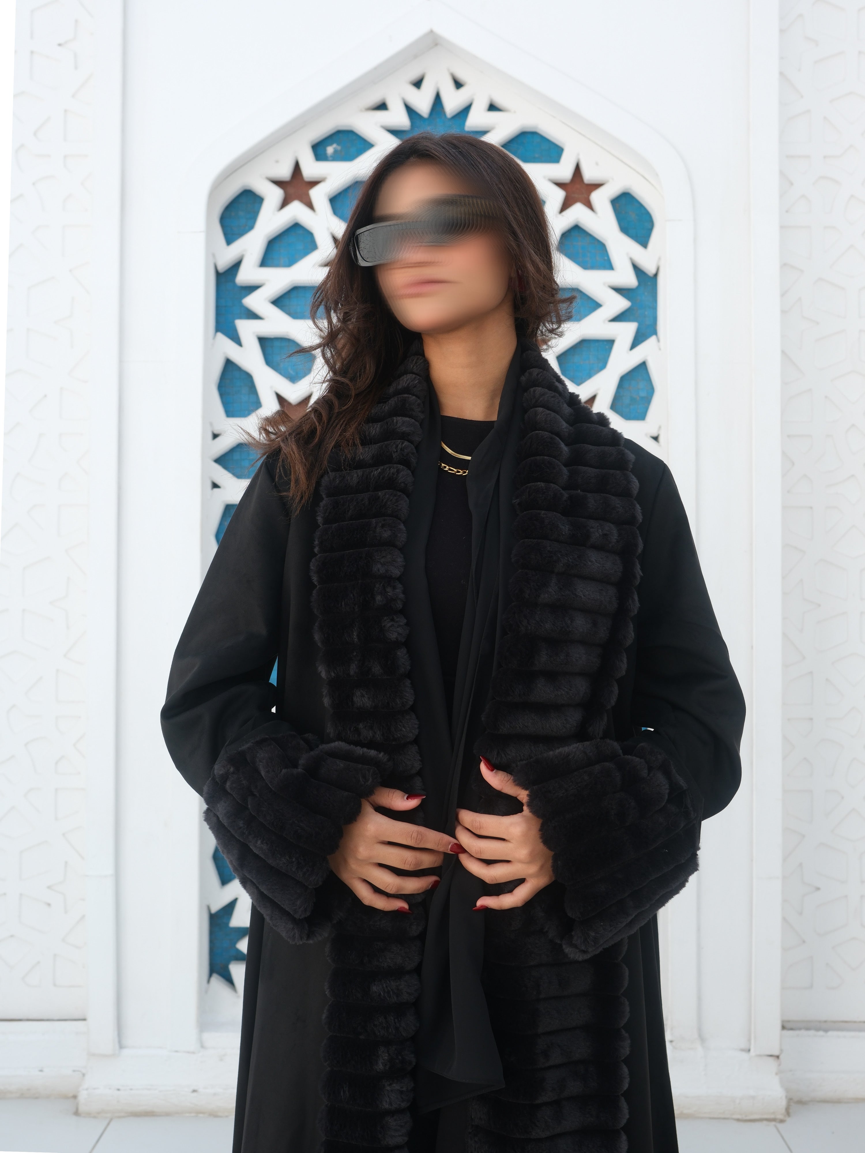 MW645 - Light Crepe Standing with Jacquard Half-Cloche