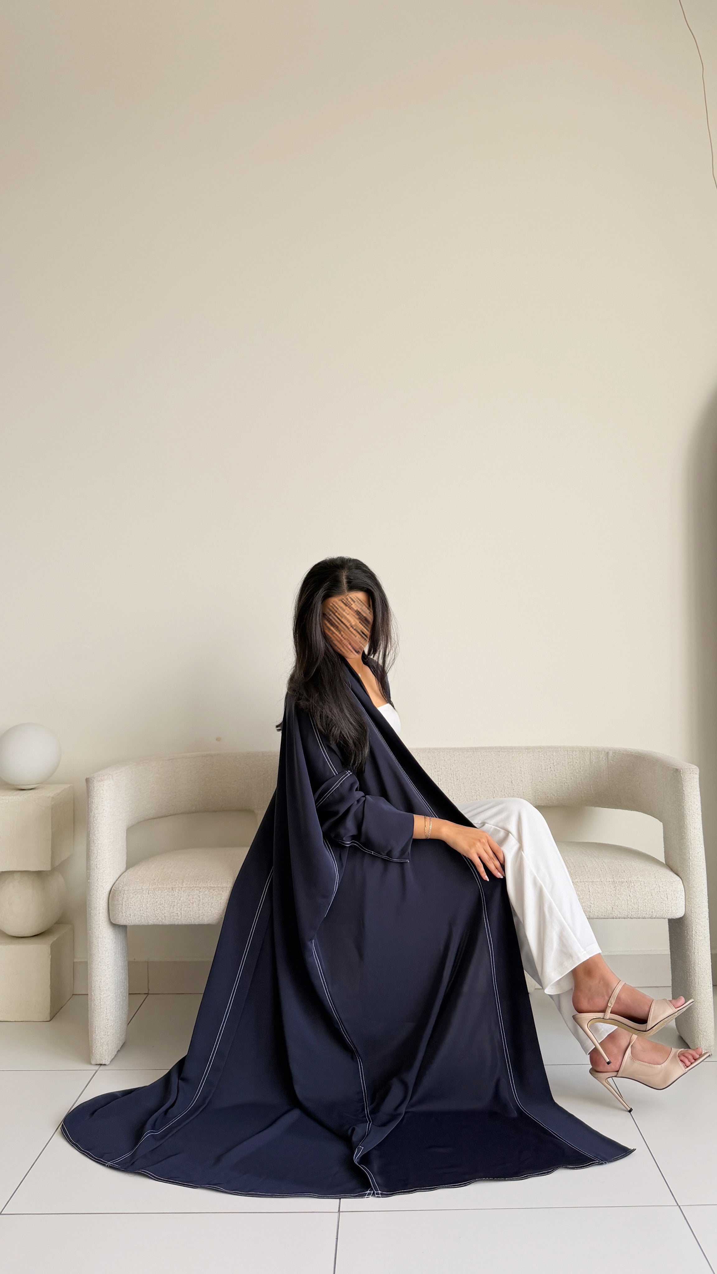 MW2167 - عبايه كريب  نص بشت بقصه راقية وحصري - Aya