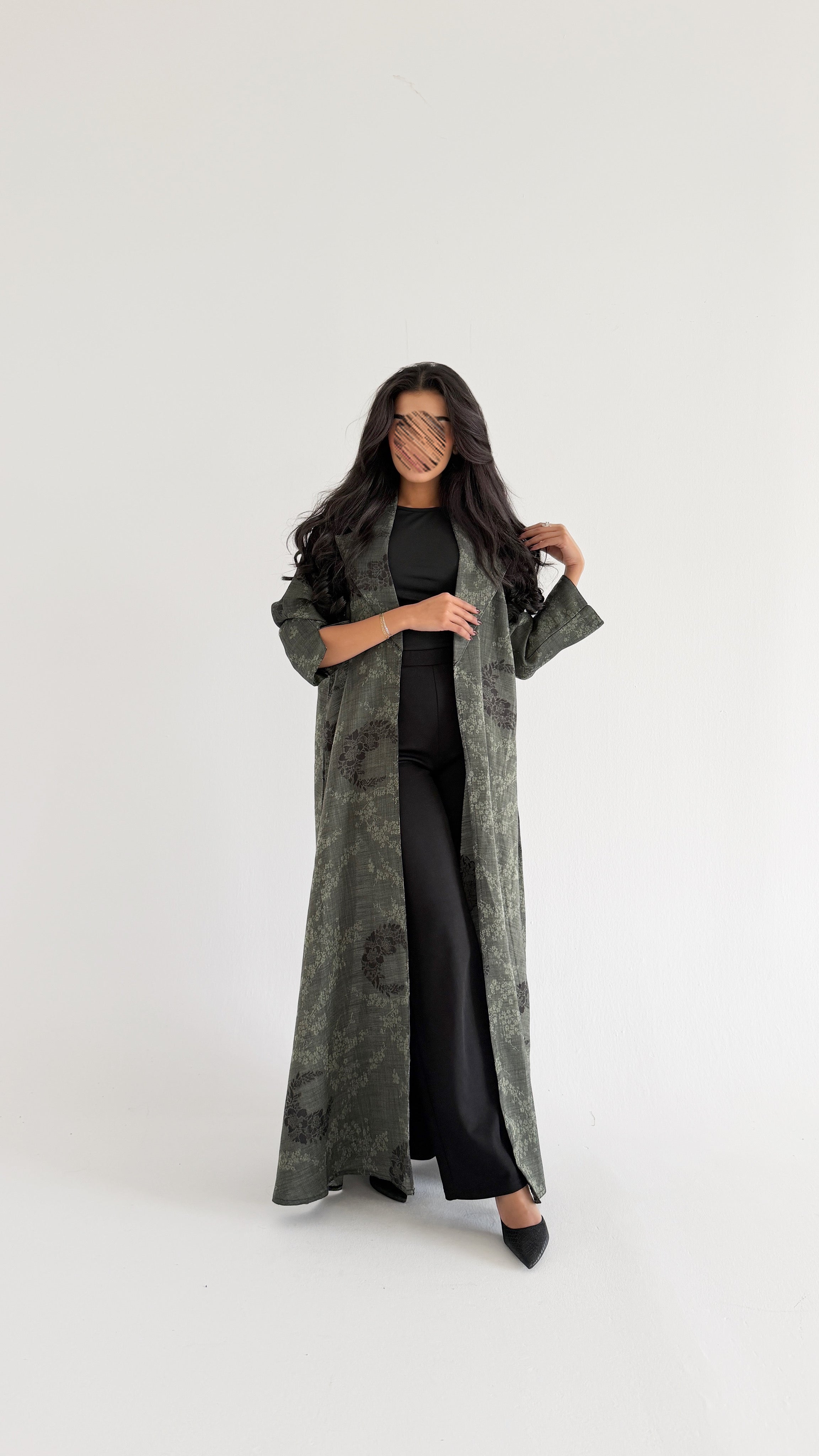 MWT1004 -عباية لنن مطرزة - Aya