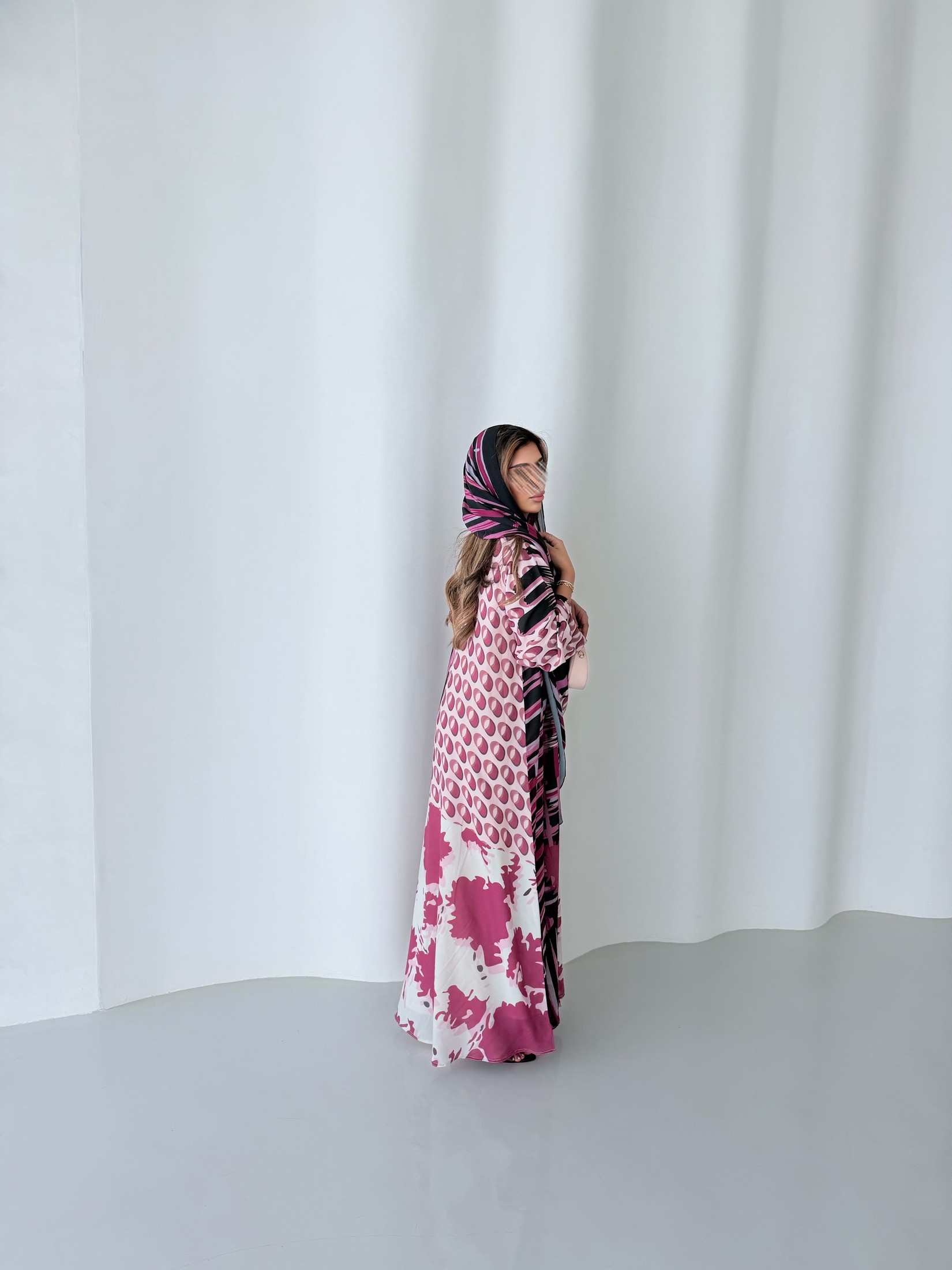 Mwt1175 - عباية طباعة صيفية  |  Summer printed abaya - Aya