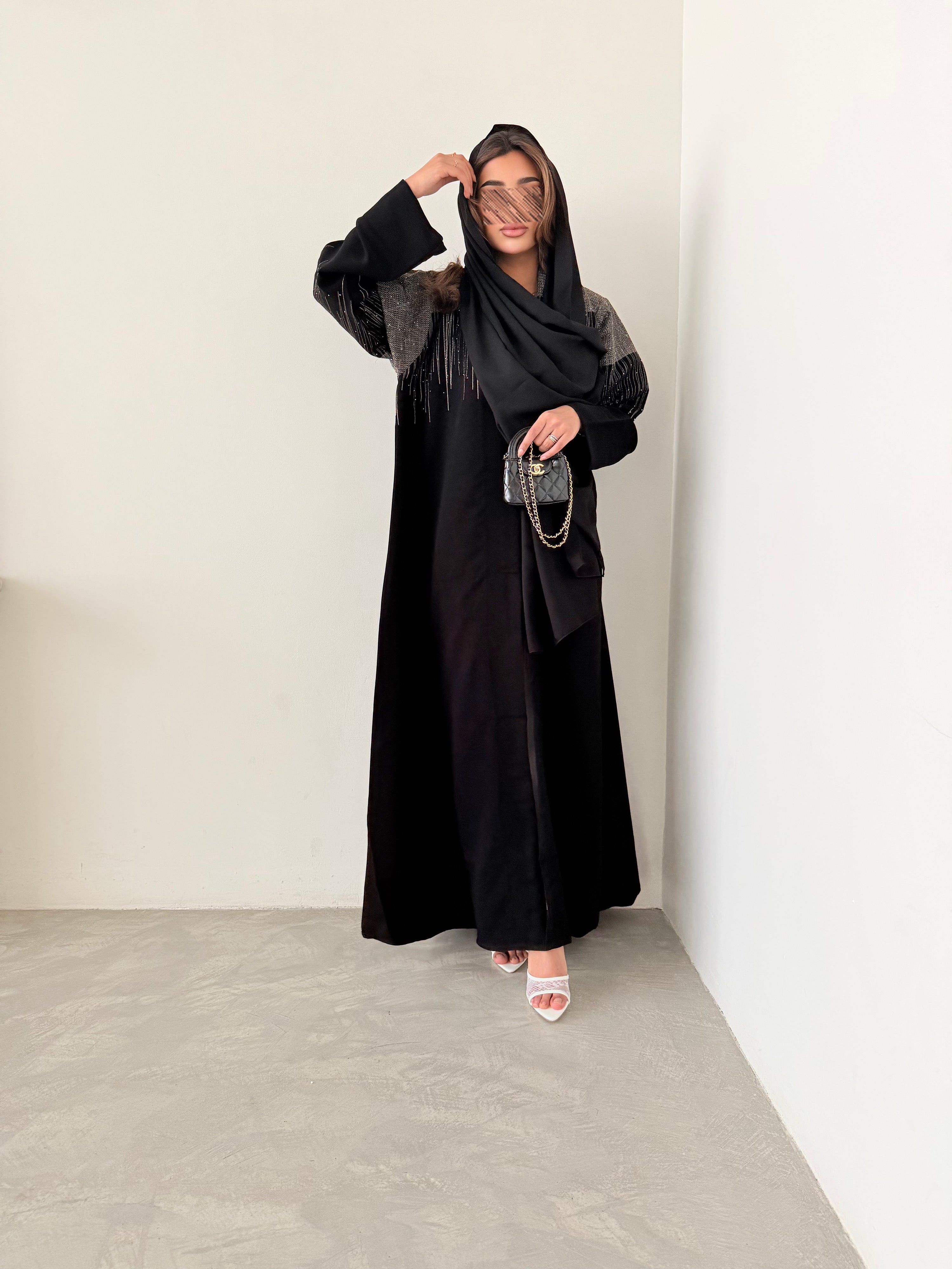 MW2096 - عباية كريب بقصة كلوش انيقة - Aya