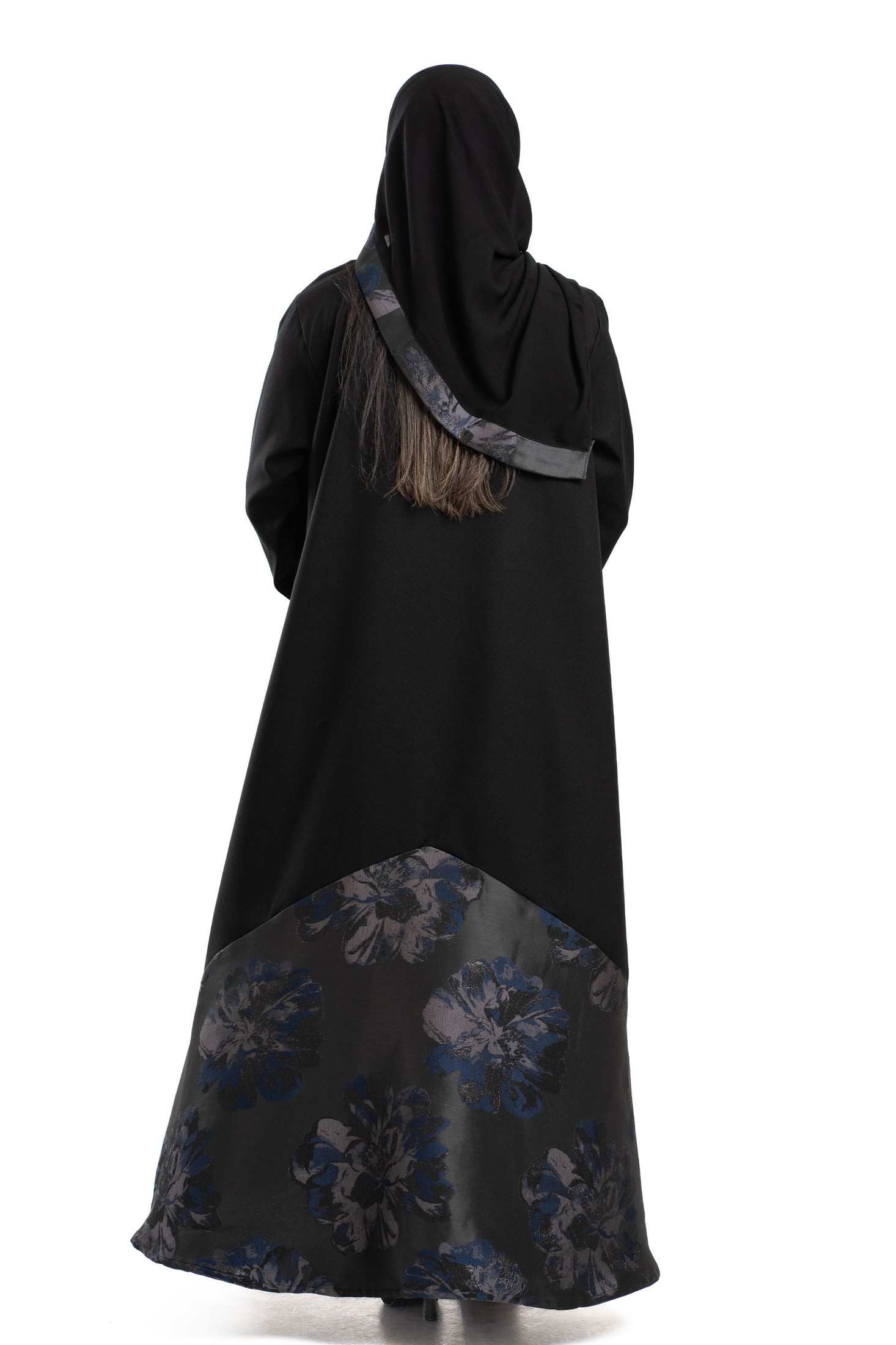 MWT4265 - عباية همس بقماش جاكار كحلي - Aya