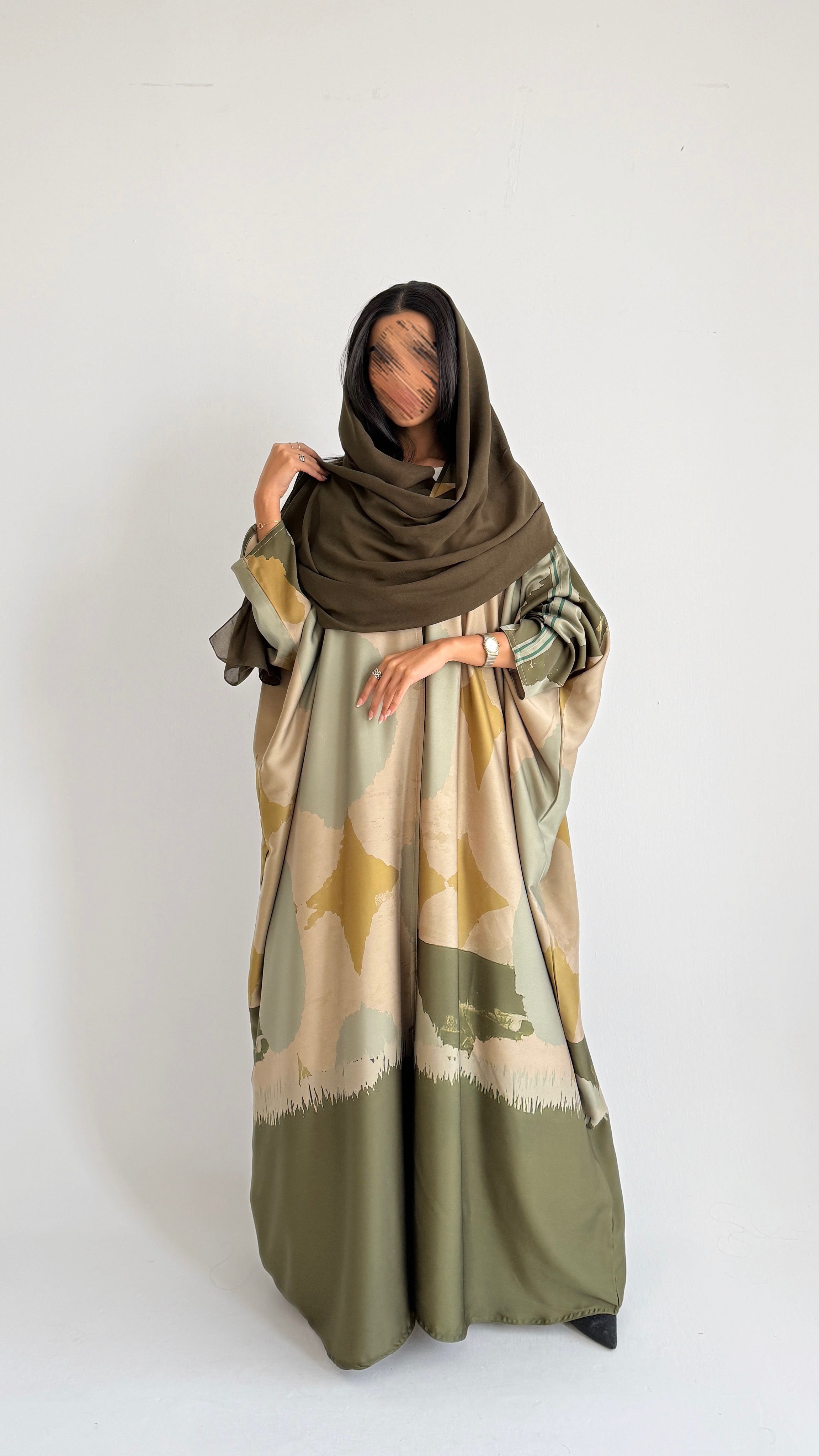 MWT2152 - عباية طباعة صيفية | Summer printed abaya