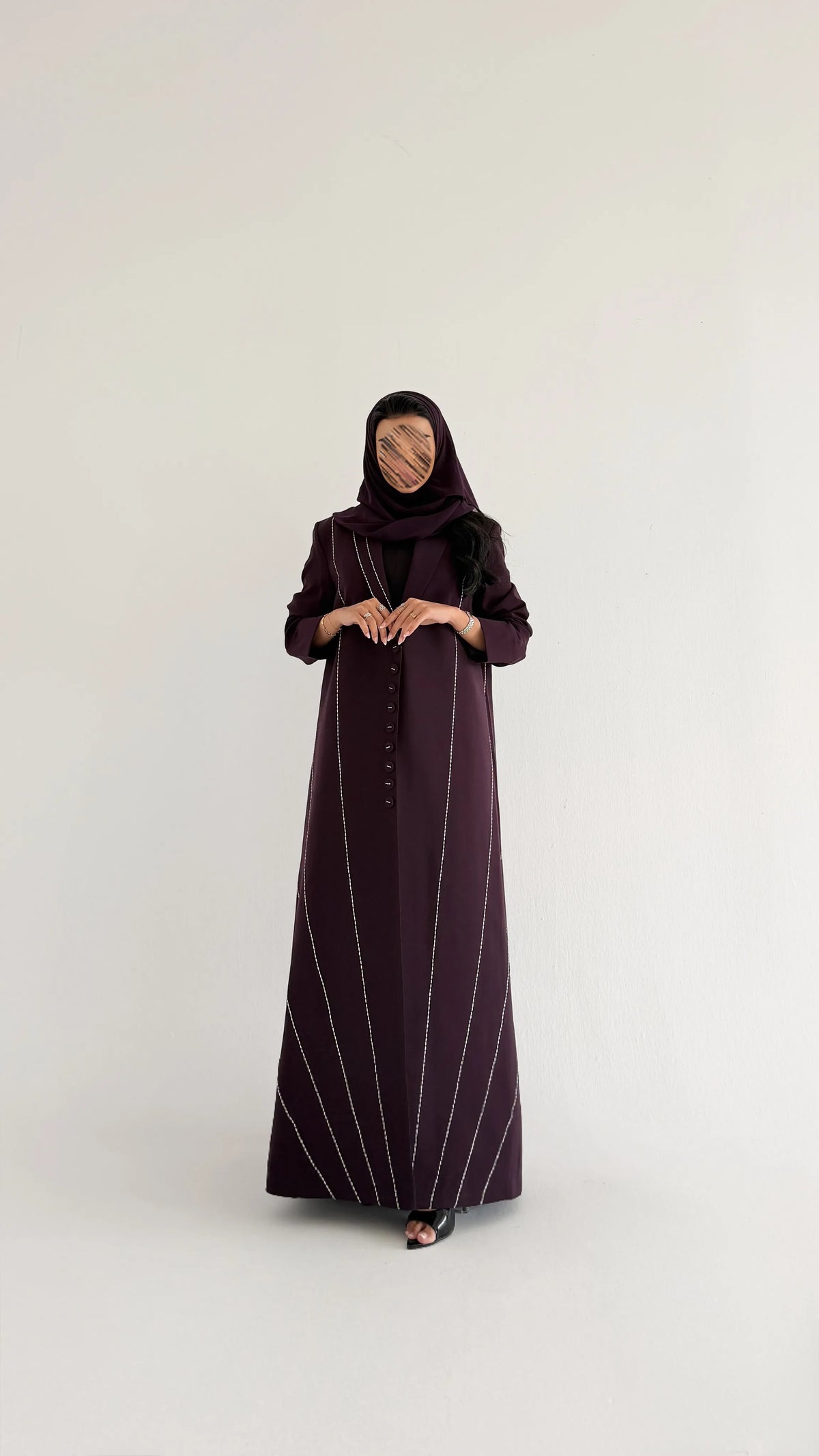 MWT1604 - عبايه بليزر موفي مطرزه - Aya