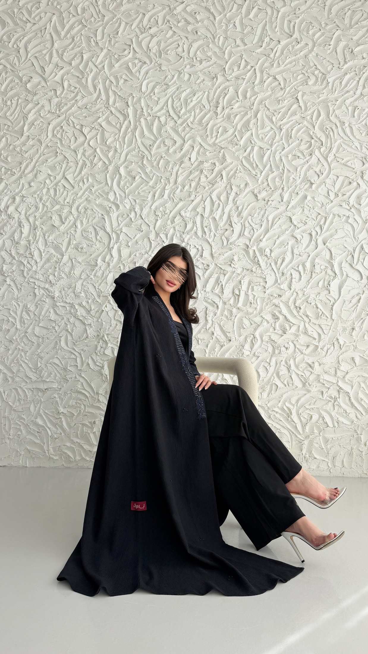 MW2057 - عباية لنن هندي قصه هينك تطريز يدوي - Aya