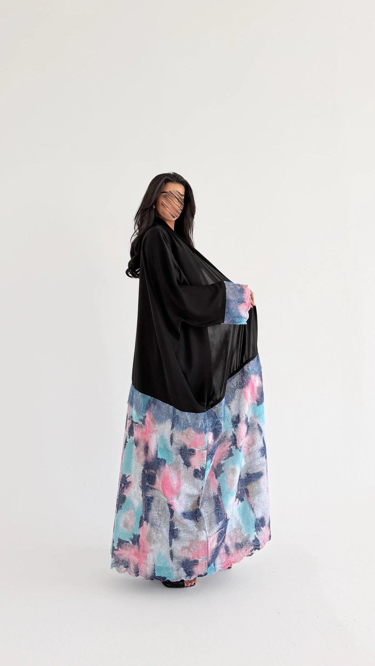 MWT1272 - عباية بتدخيلة ركامة وكلفة - Aya