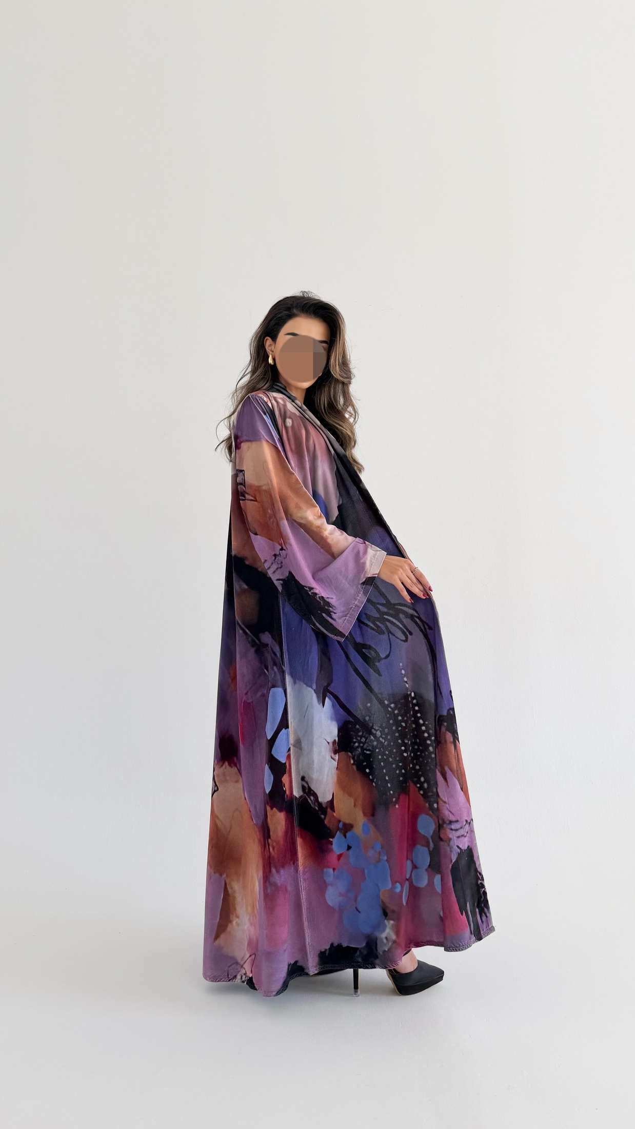 MWT890 - عباية مخمل طباعة - Aya