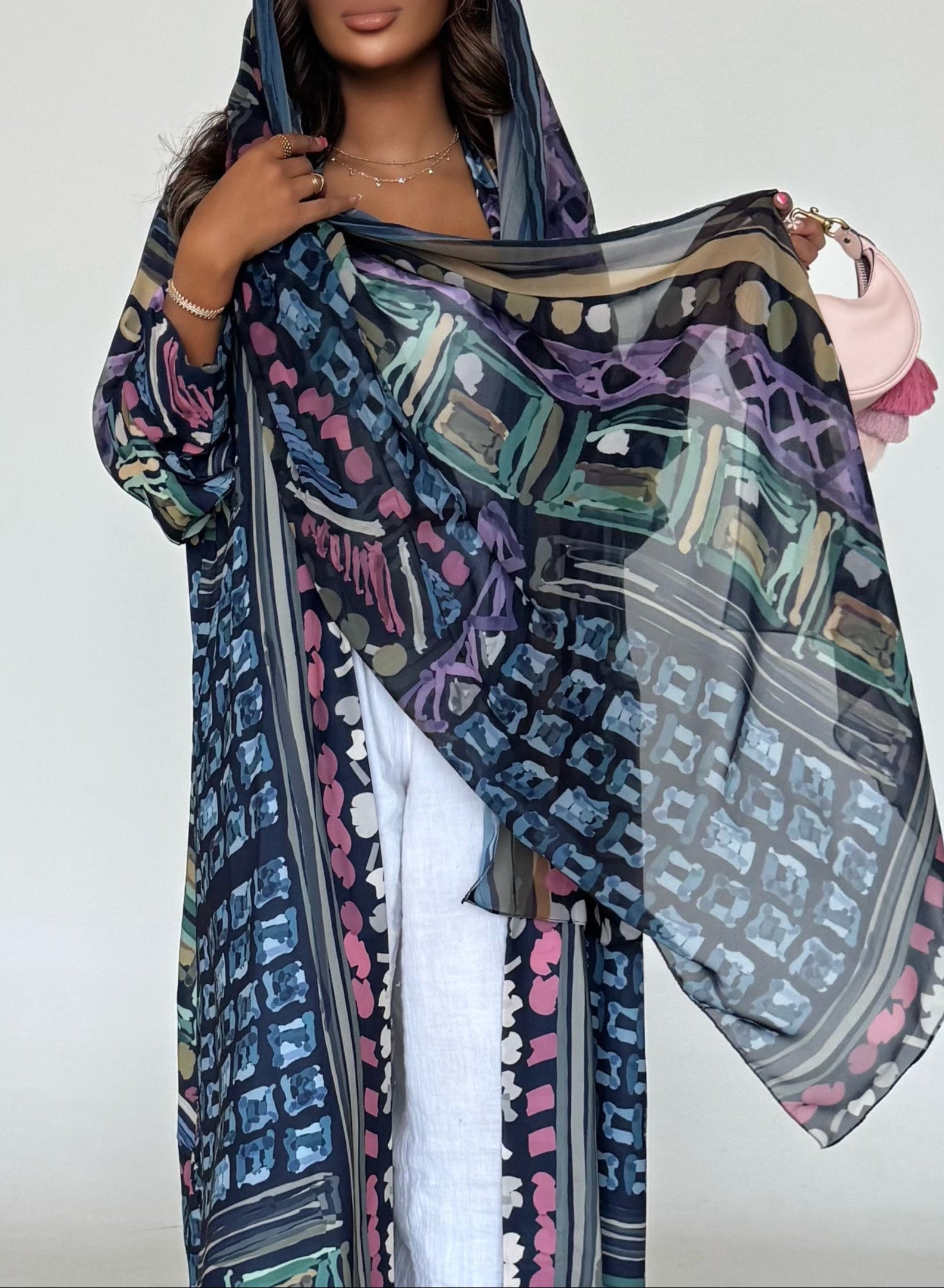 MW1537 - عباية صيفية ملونة - Aya