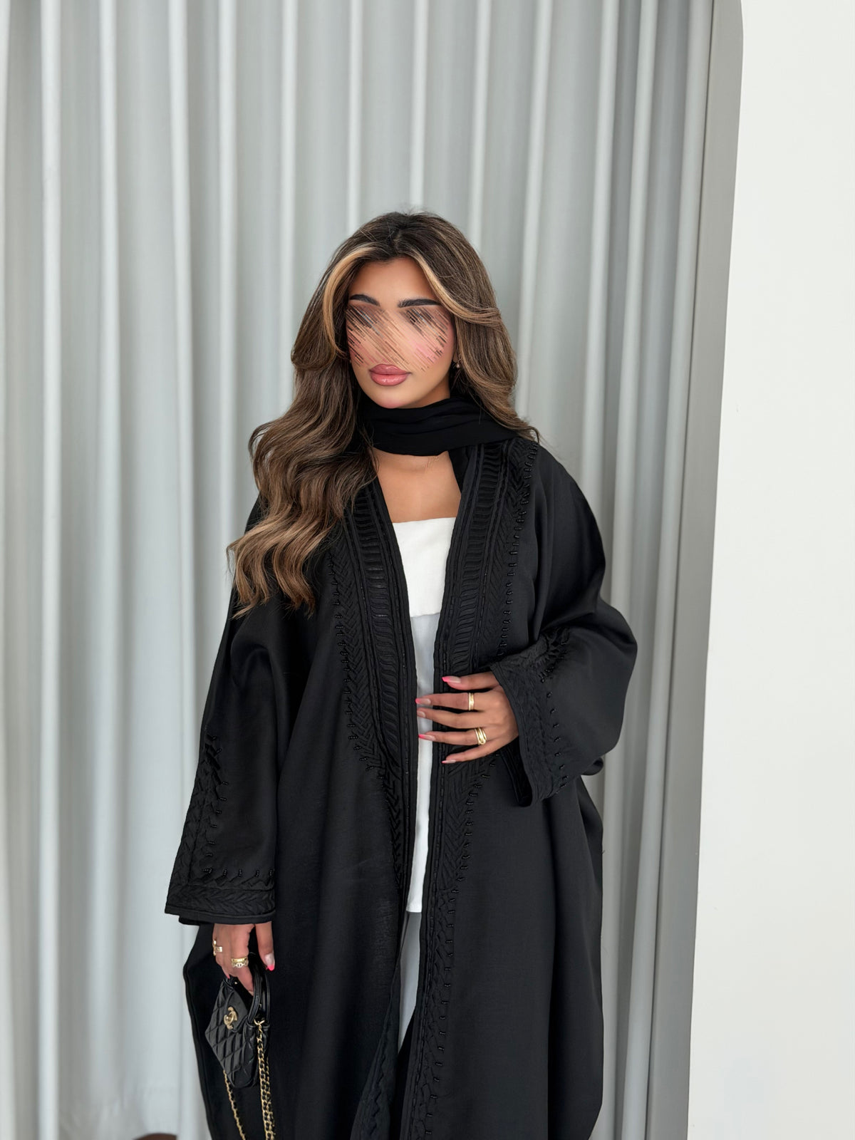MWT4046 - عبايه لنن مطرزة - Aya