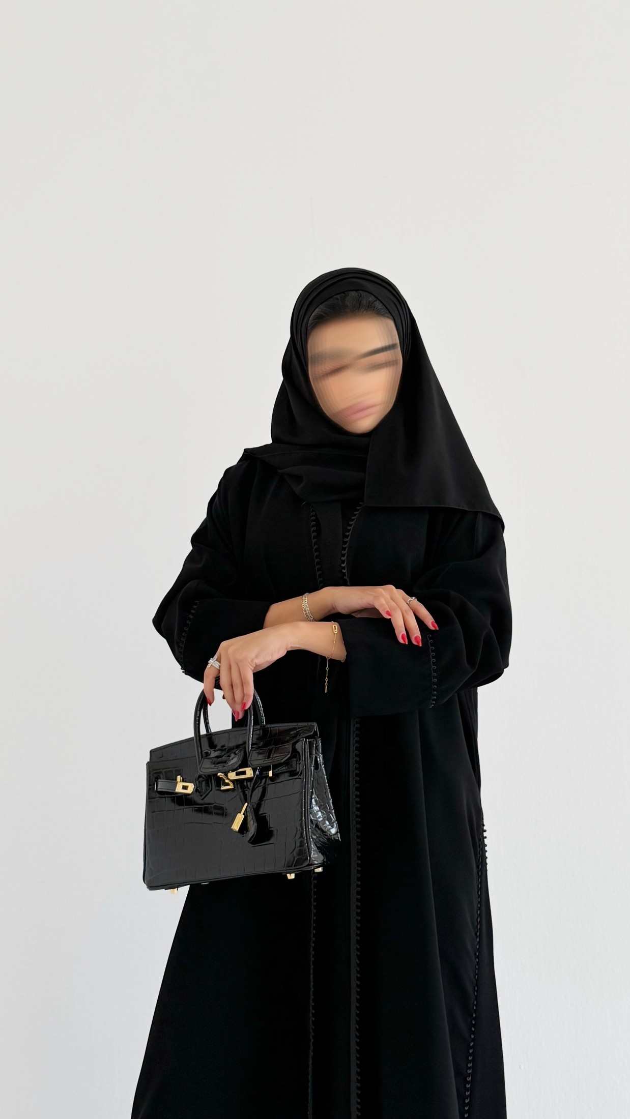 MW1797 - عباية كريب مع اضافة قيطان السنارة - Aya