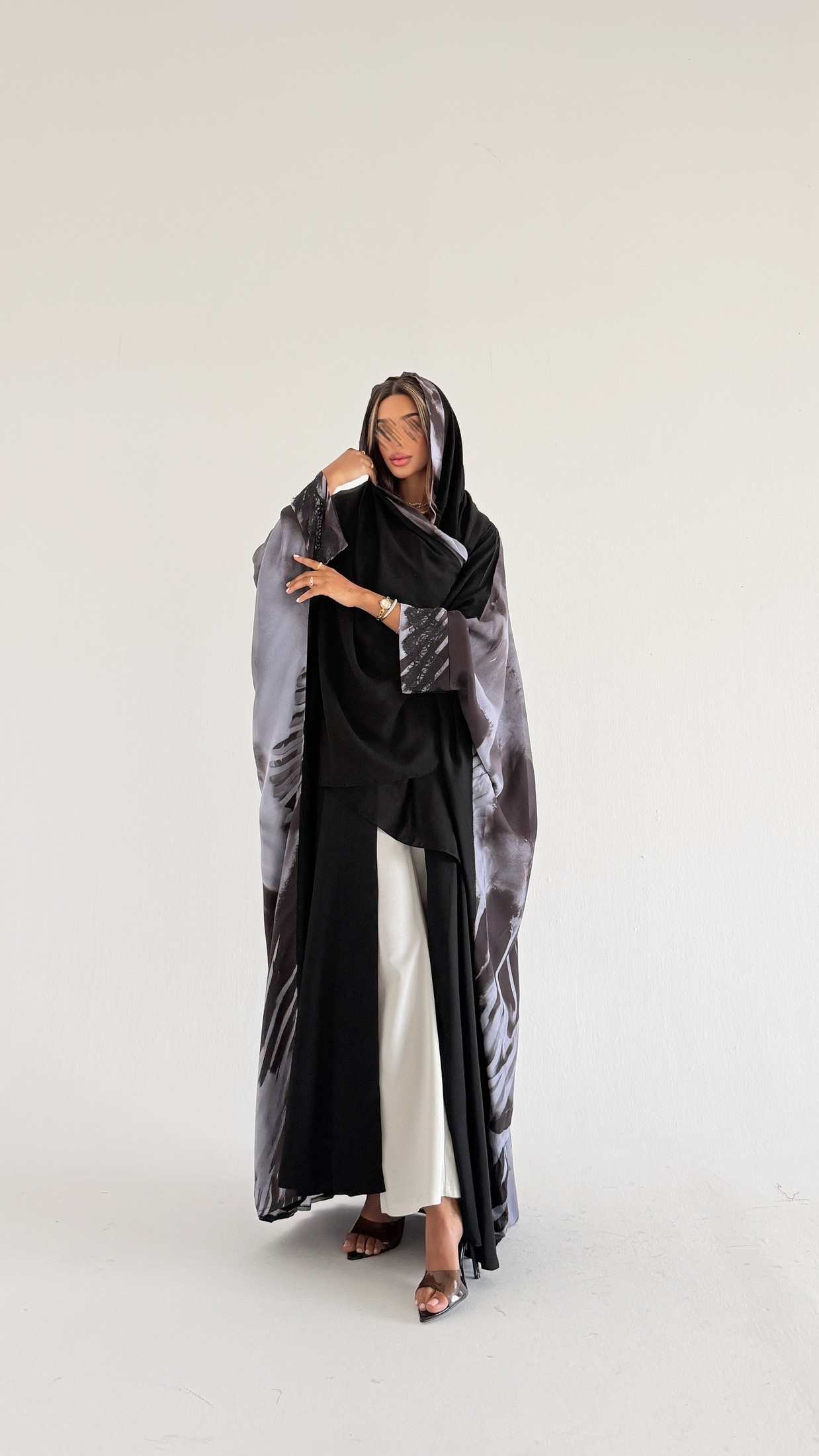 MWT1545 عباية طباعة | Printed Abaya - Aya