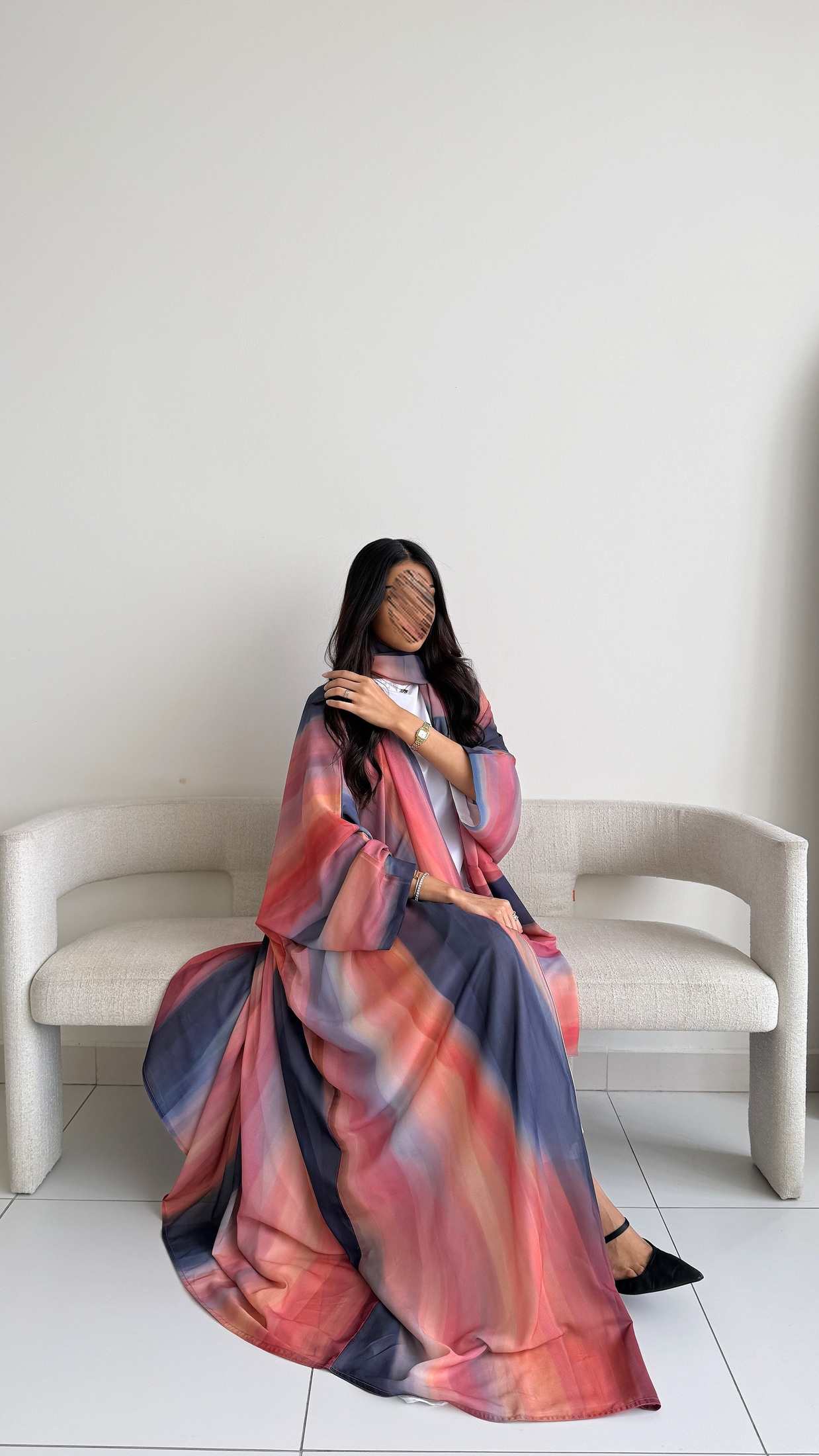 MWT2060 - عباية طباعة صيفية  |  Summer printed abaya - Aya