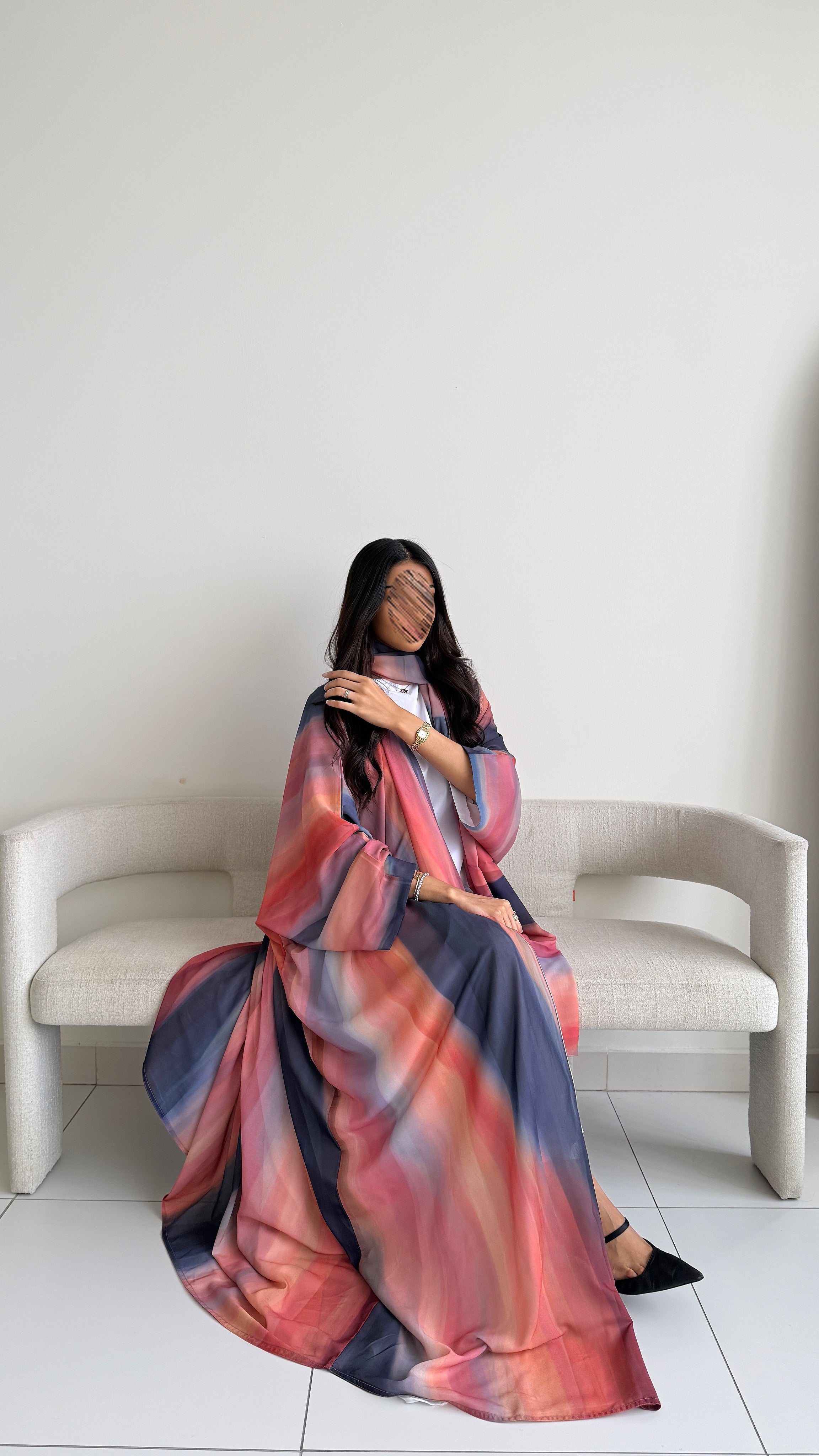 MWT2060 - عباية طباعة صيفية  |  Summer printed abaya - Aya