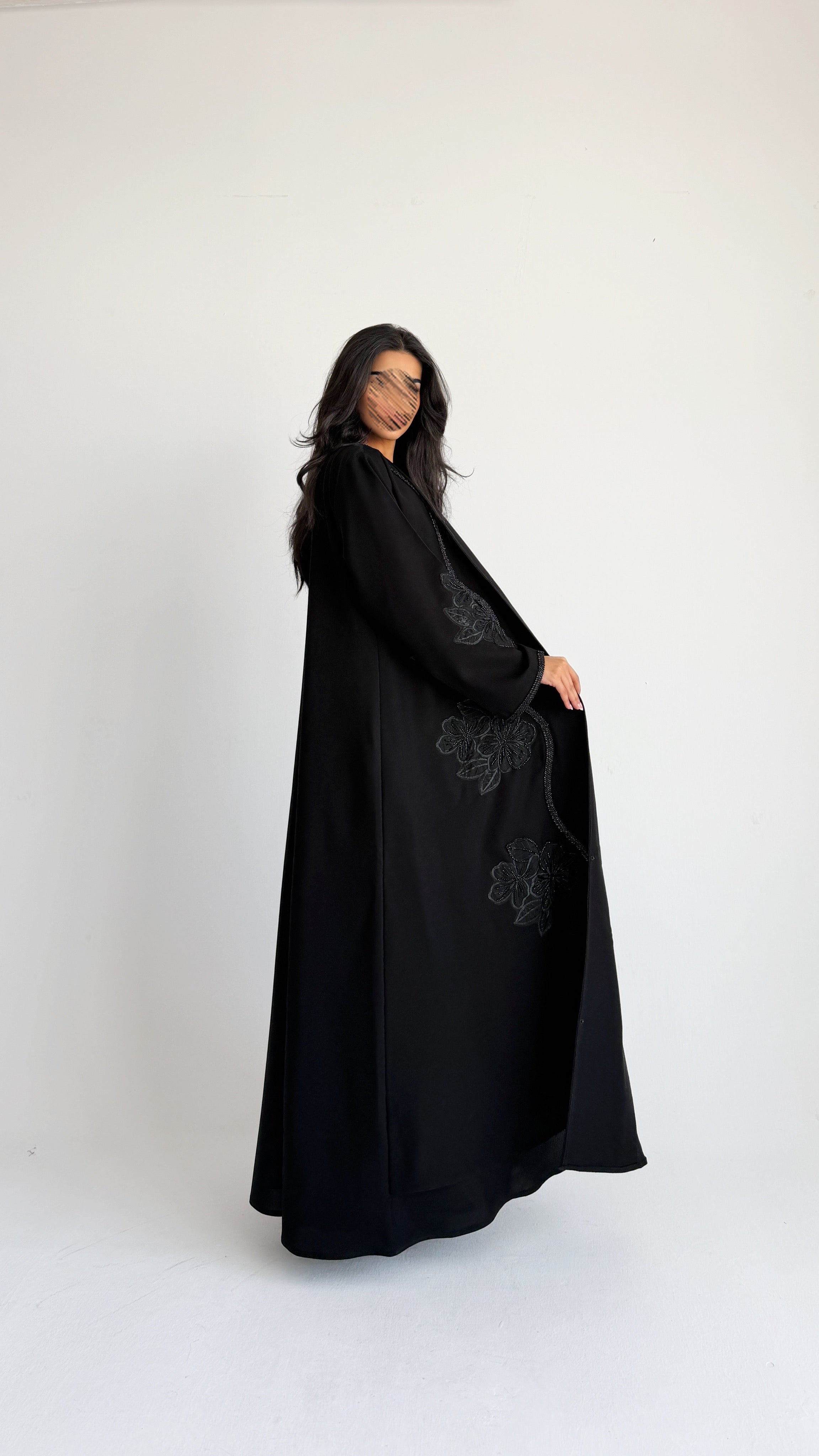 MWT4268 -عباية وله باللون الأسود - Aya