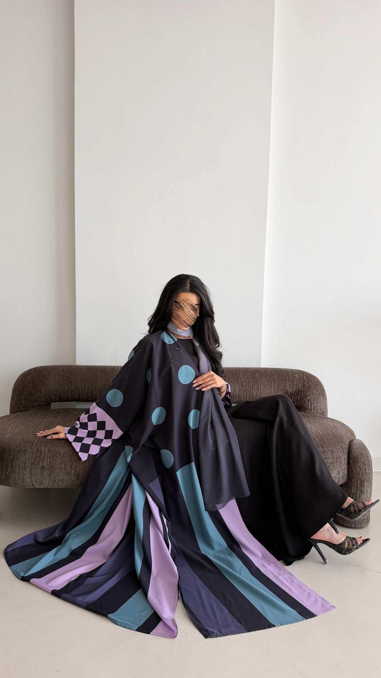 MWT2096 - Striped Printed Summer Abaya |  عباية صيفية طباعة - Aya