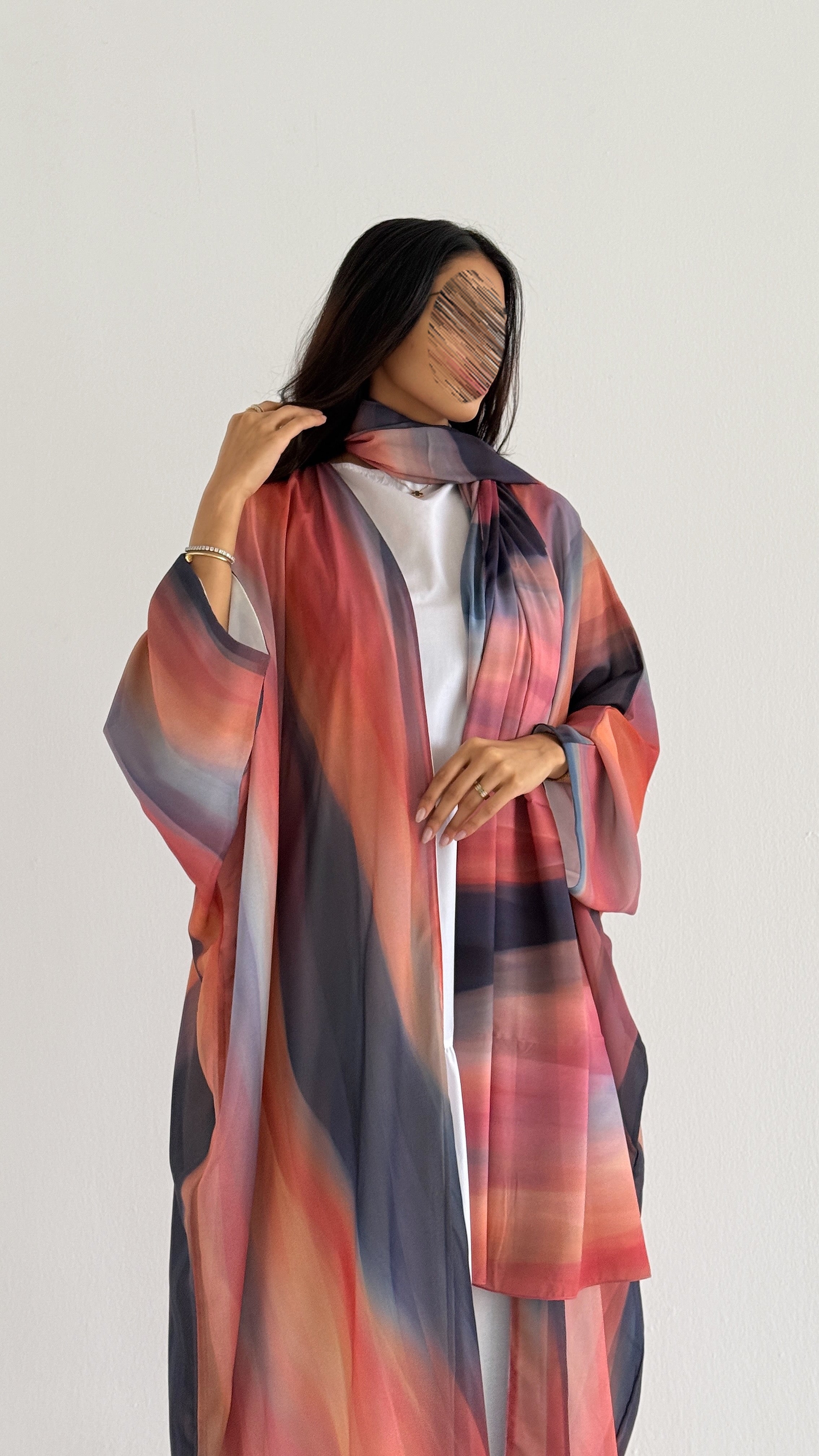 MWT2060 - عباية طباعة صيفية  |  Summer printed abaya - Aya