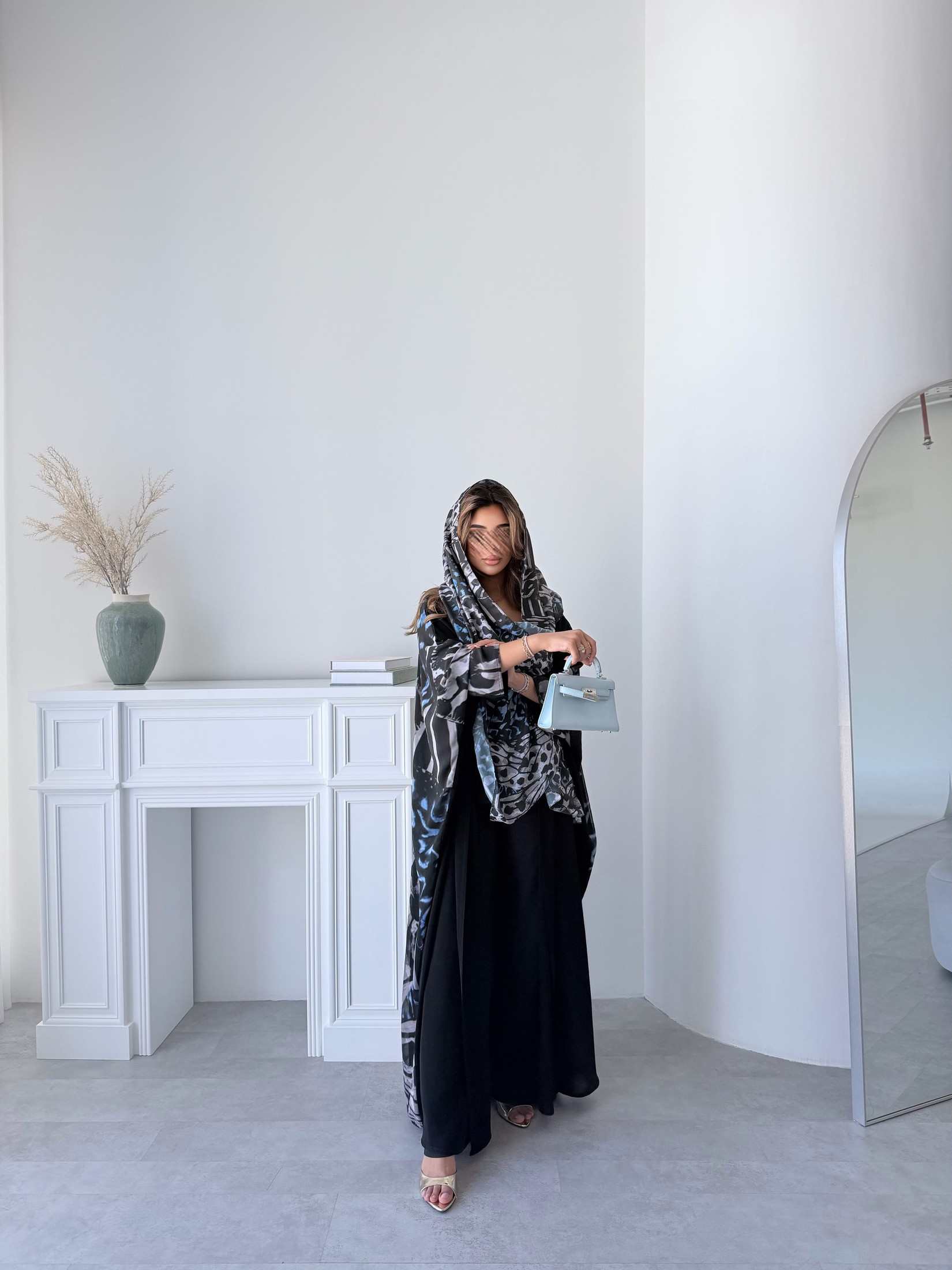 MWT5157 - بلاك بيري مع شيفون طباعه - Aya