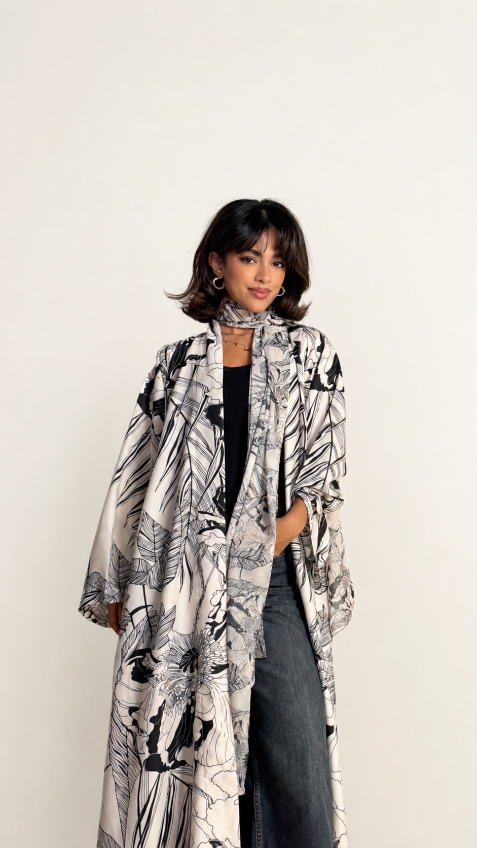 MW2208 - عباية طباعة | Printed Abaya - Aya