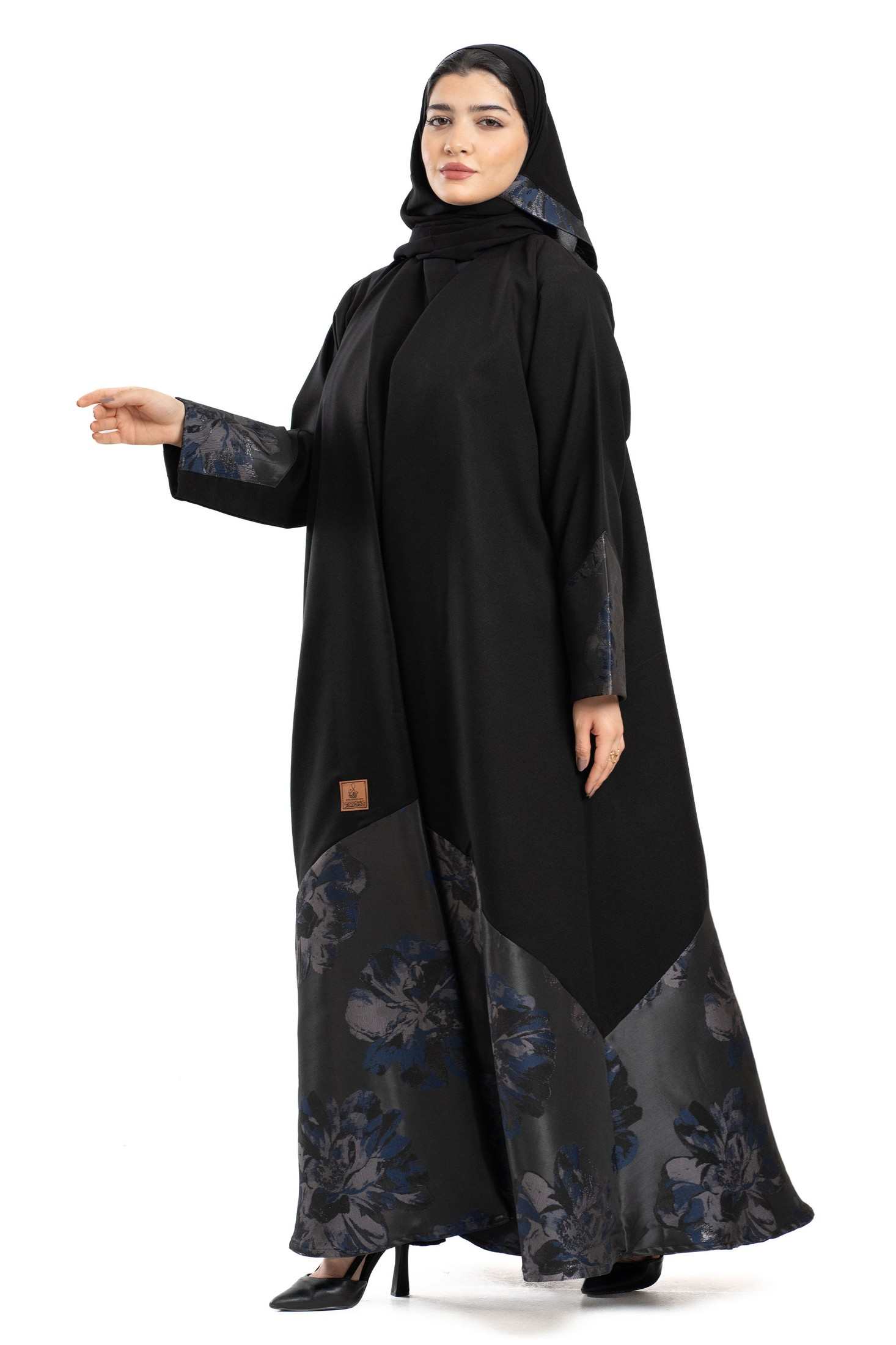 MWT4265 - عباية همس بقماش جاكار كحلي - Aya