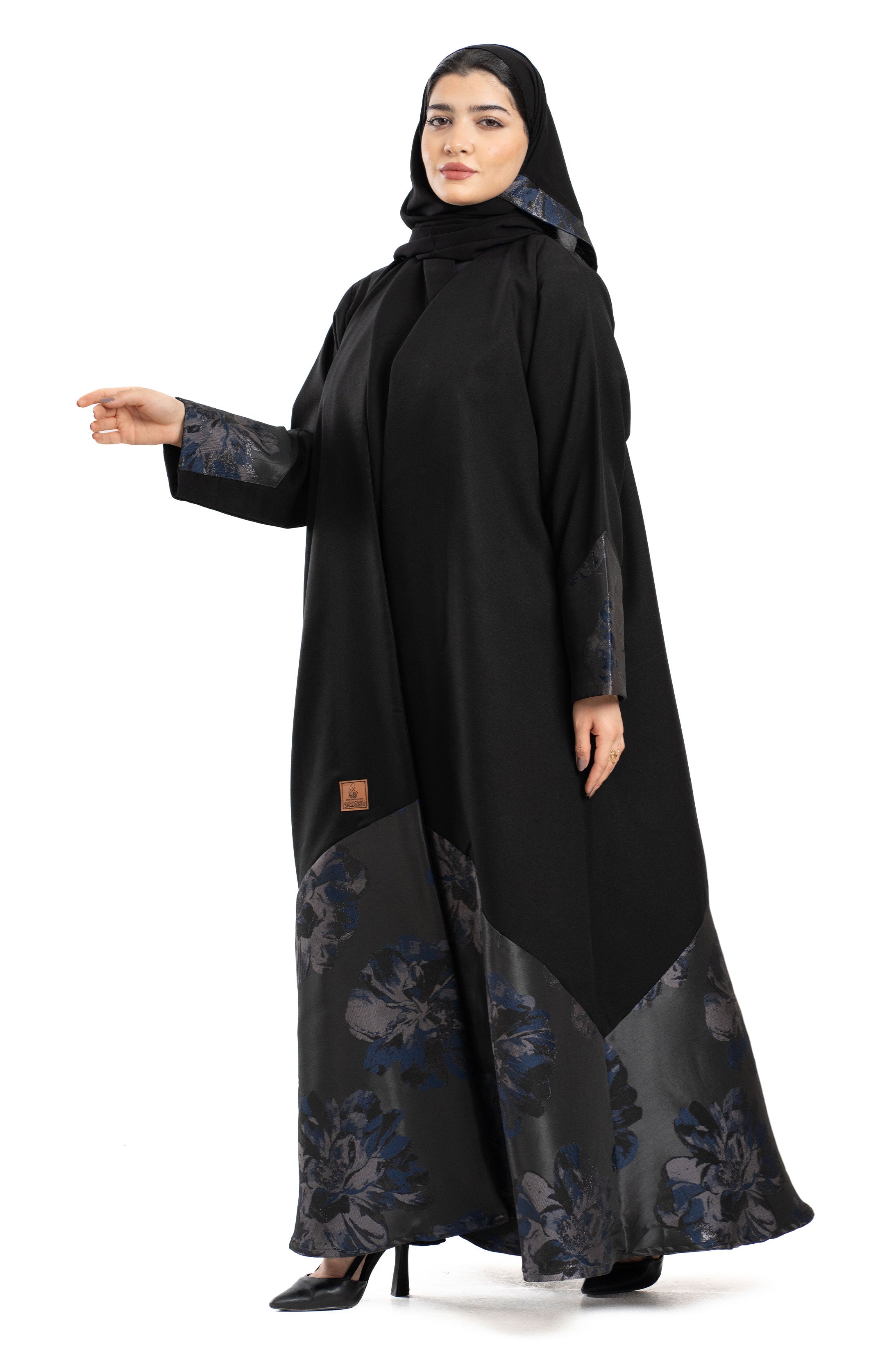MWT4265 - عباية همس بقماش جاكار كحلي - Aya