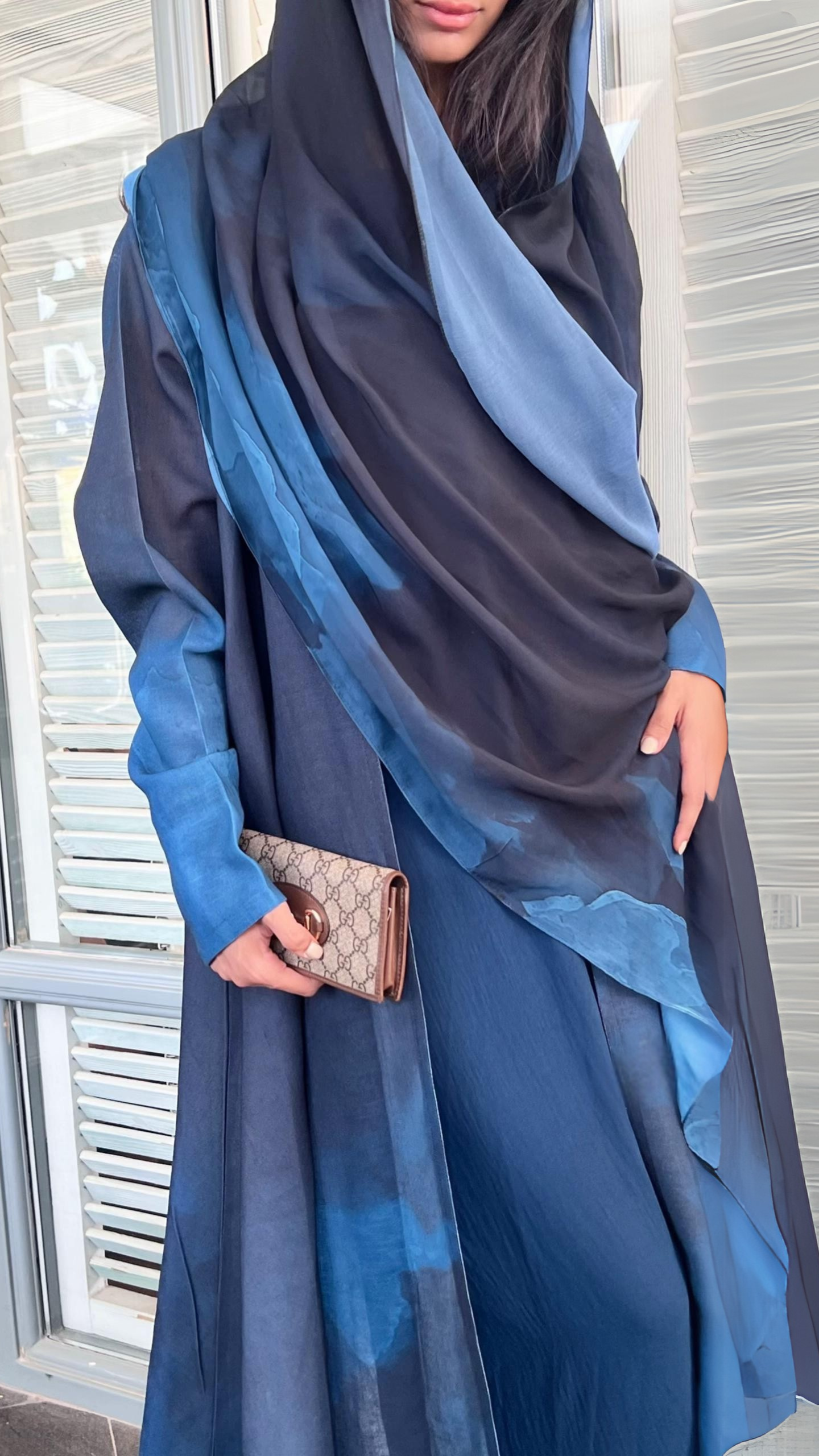 MW645 - Light Crepe Standing with Jacquard Half-Cloche