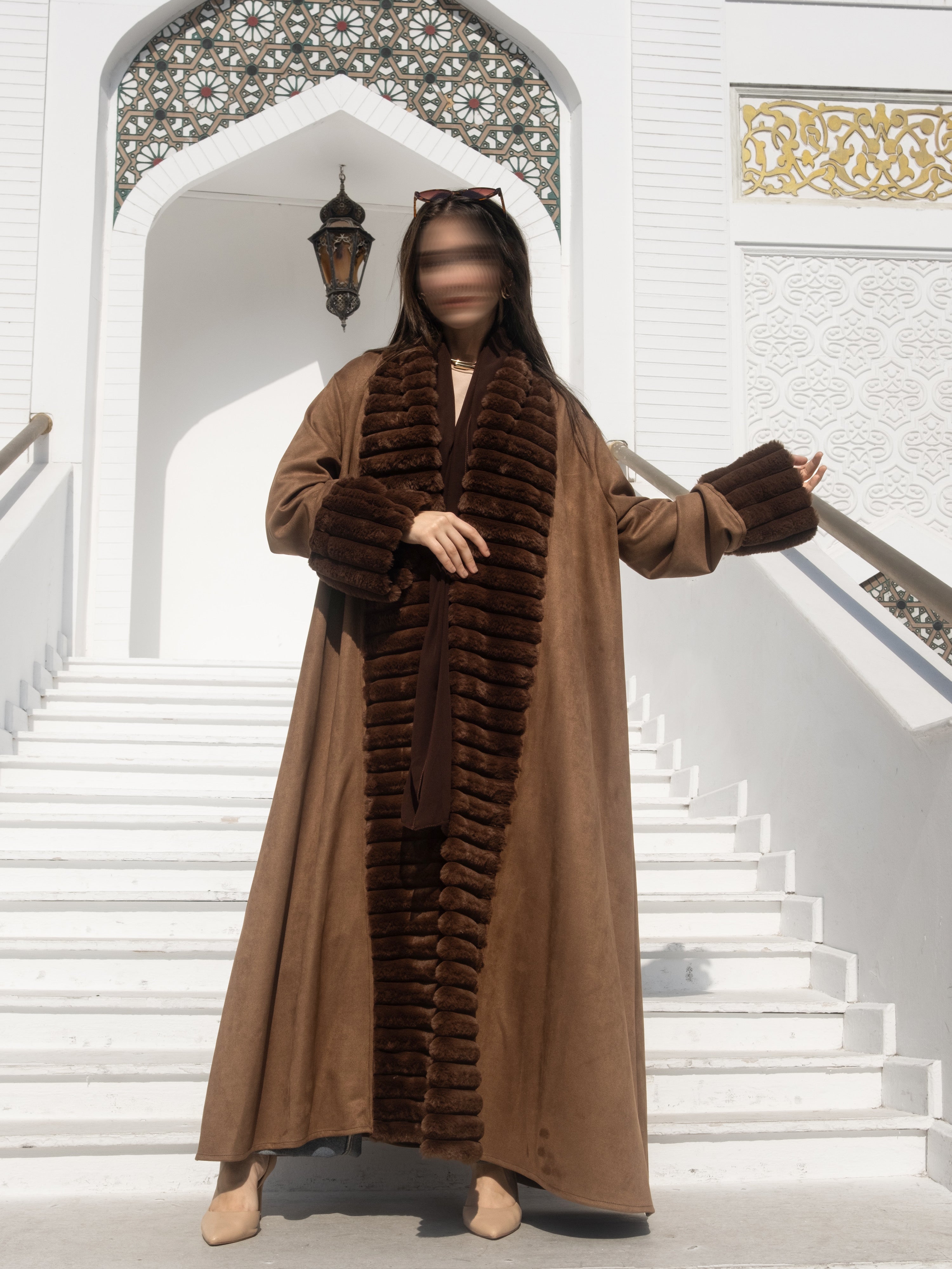 MW645 - Light Crepe Standing with Jacquard Half-Cloche