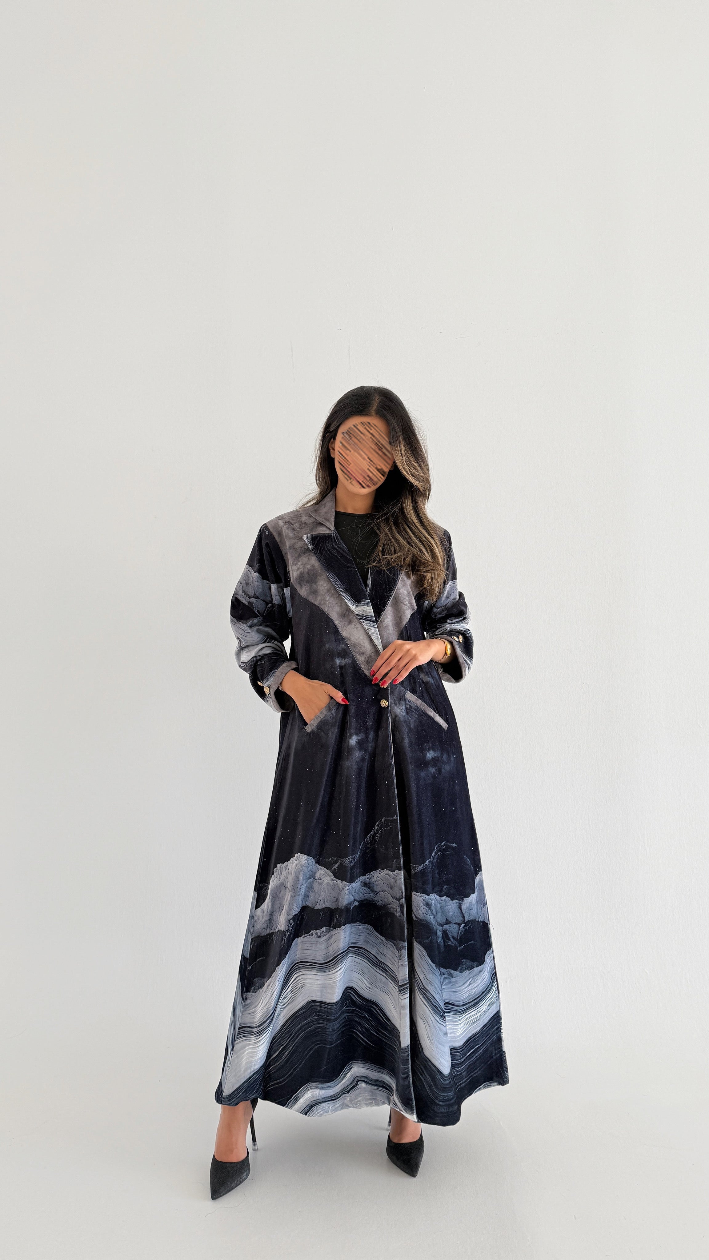 MWT743 - عباية بليزر برينت - Aya