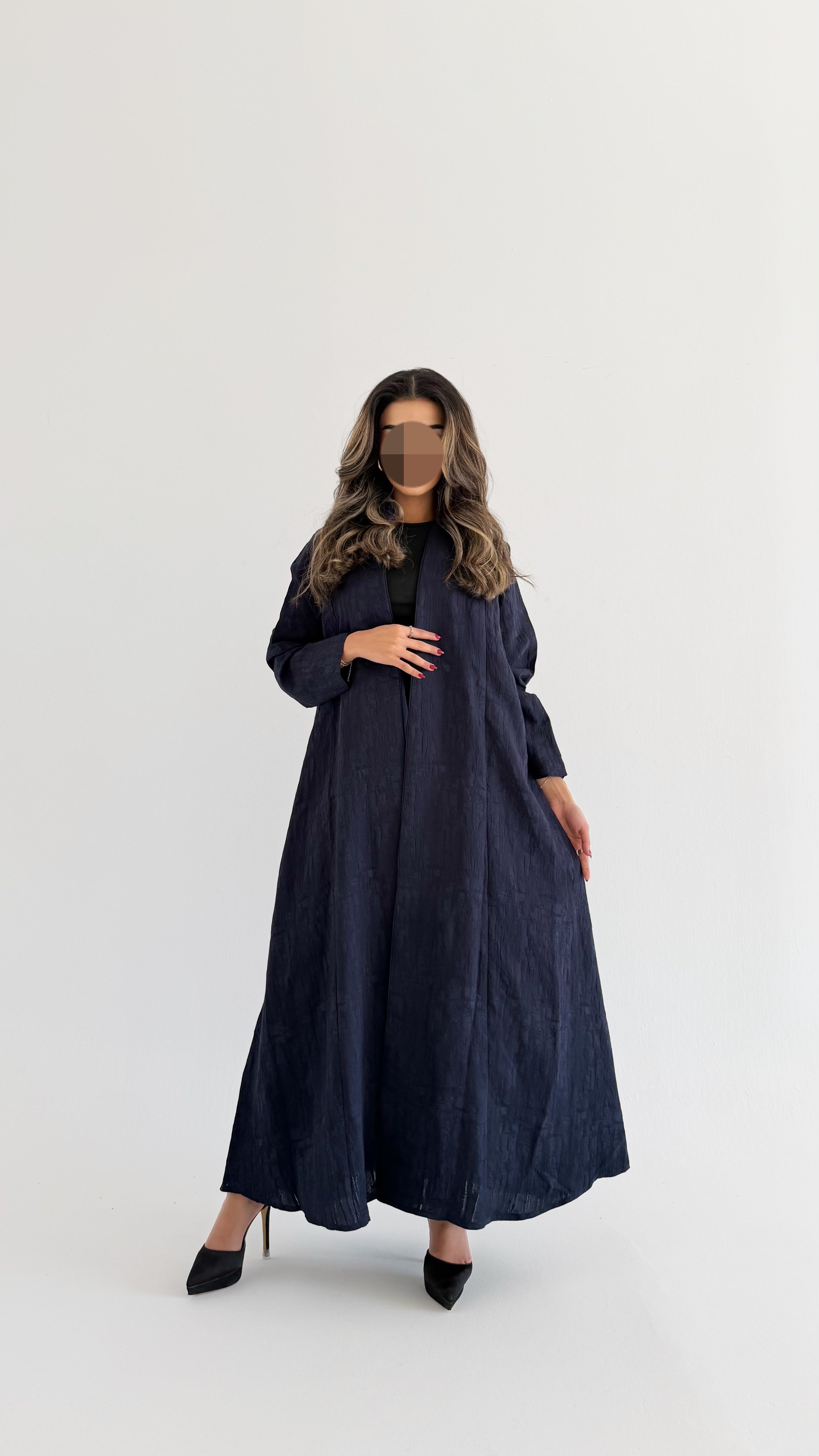 MWT658 - عباية كحلي جاكار - Aya