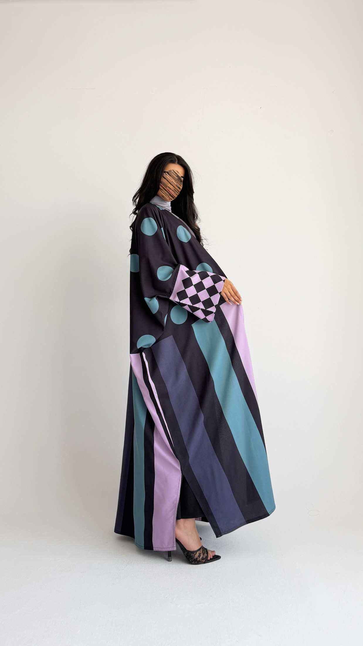 MWT2096 - Striped Printed Summer Abaya |  عباية صيفية طباعة - Aya