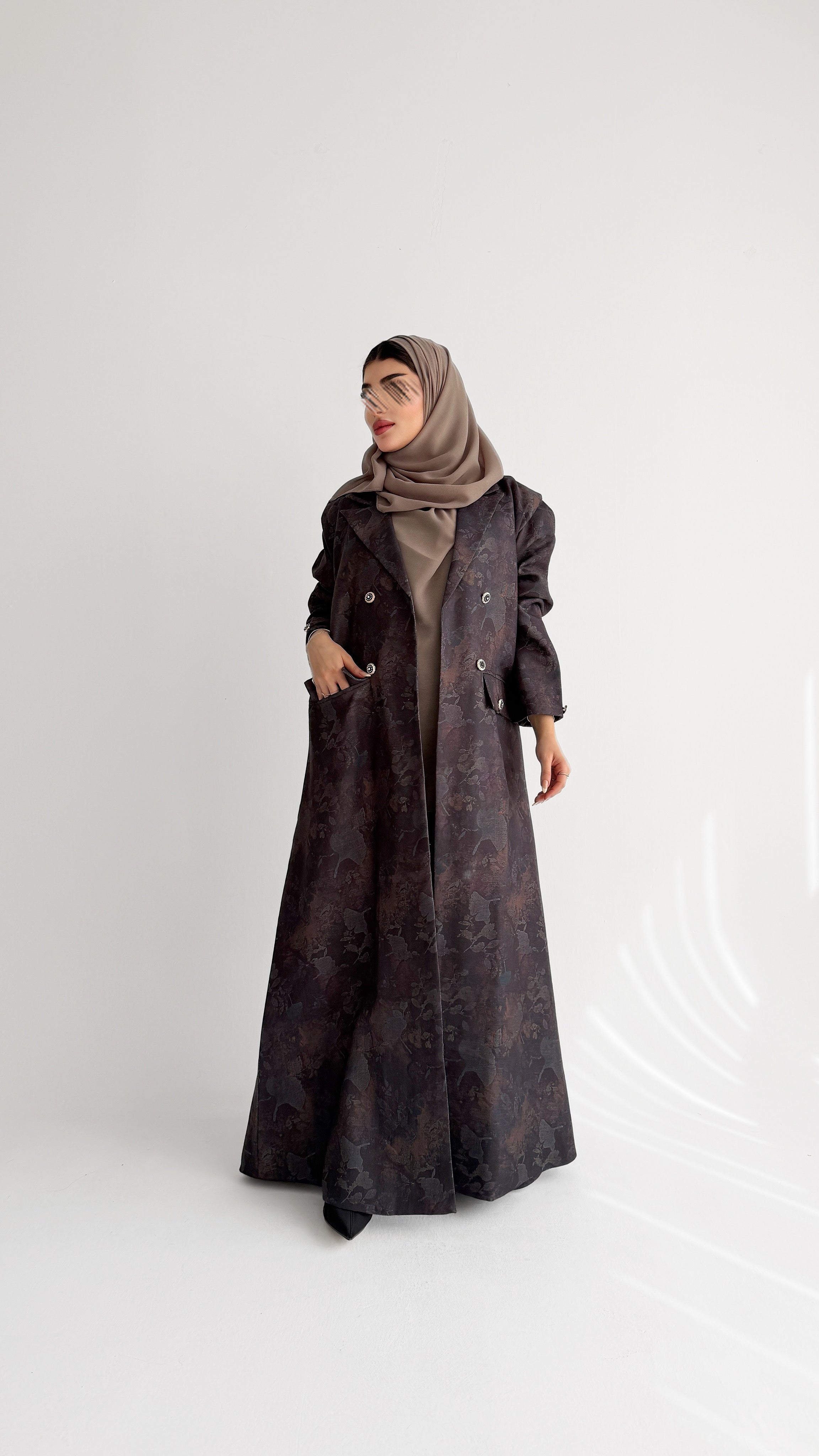 MWT1036 -  عباية بليزر طباعة - Aya