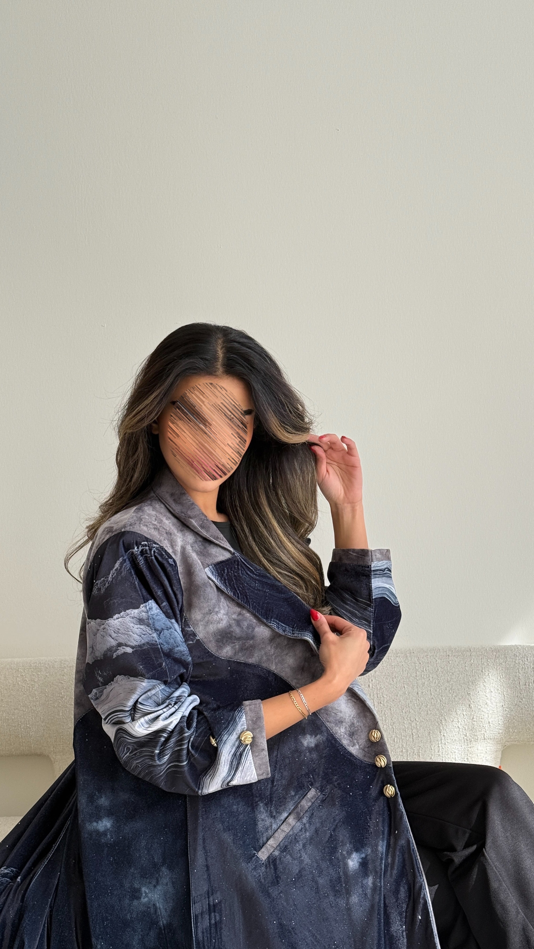 MWT743 - عباية بليزر برينت - Aya