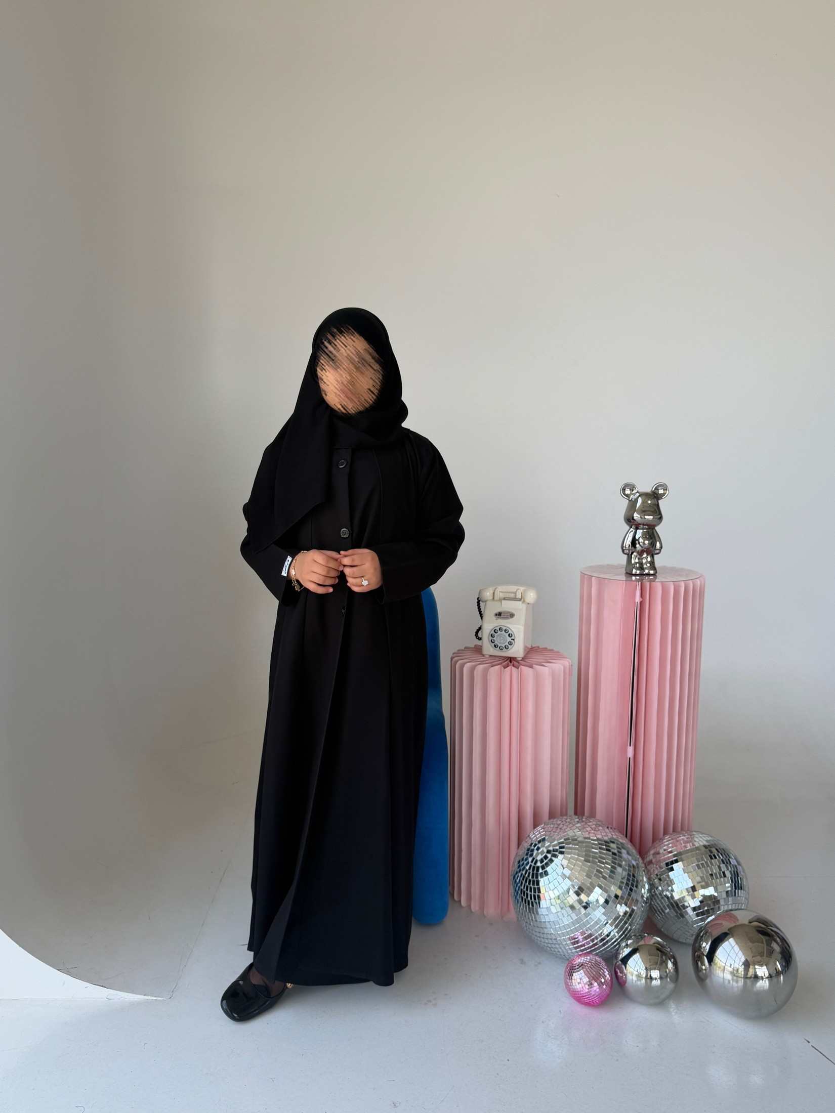MWT4331 - عباية أطفال ميني مت سوداء يومية - Aya