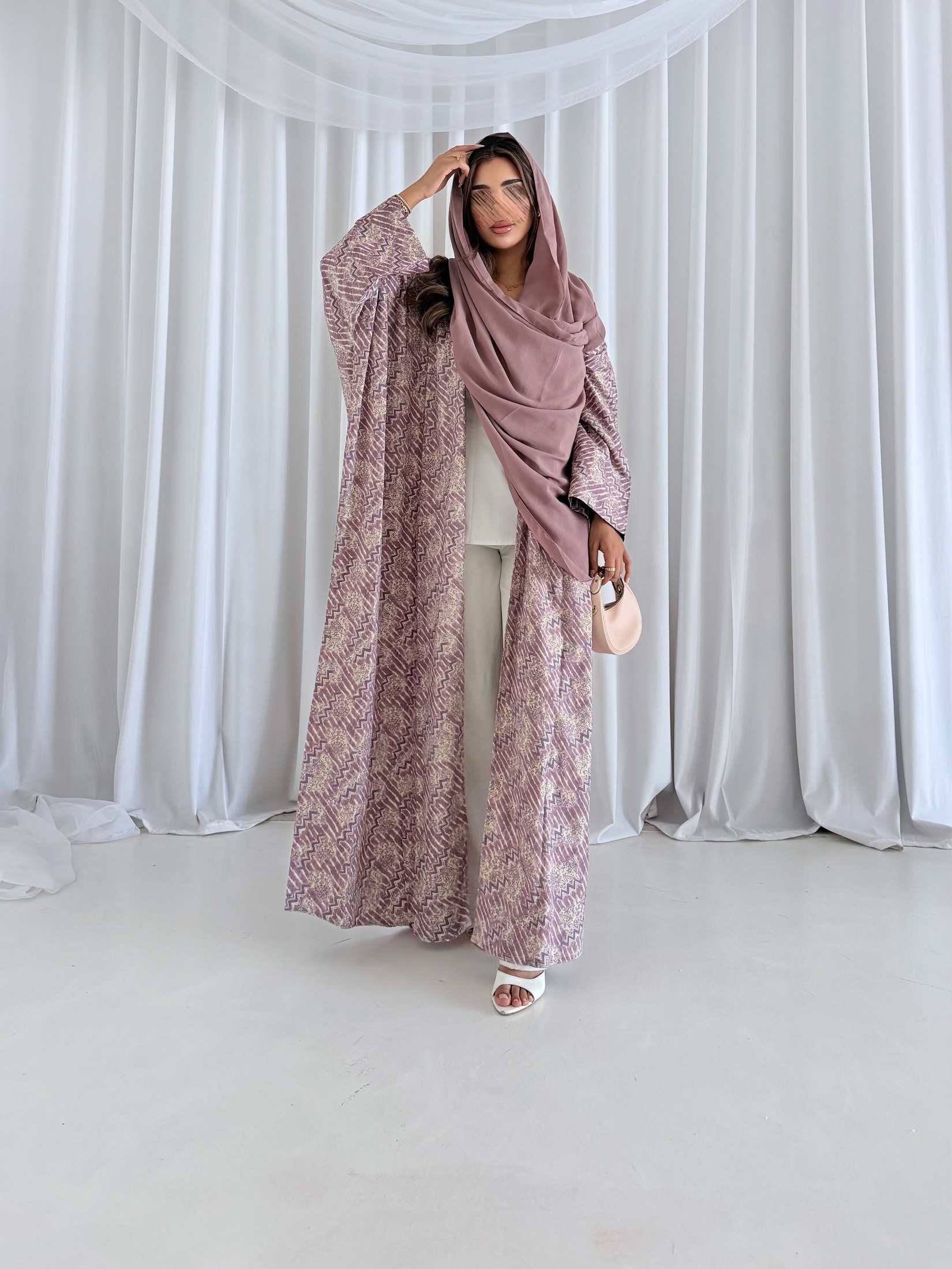 MWT5199 - عبايه يومية لون صيفي بقماش لينن ناعم - Aya