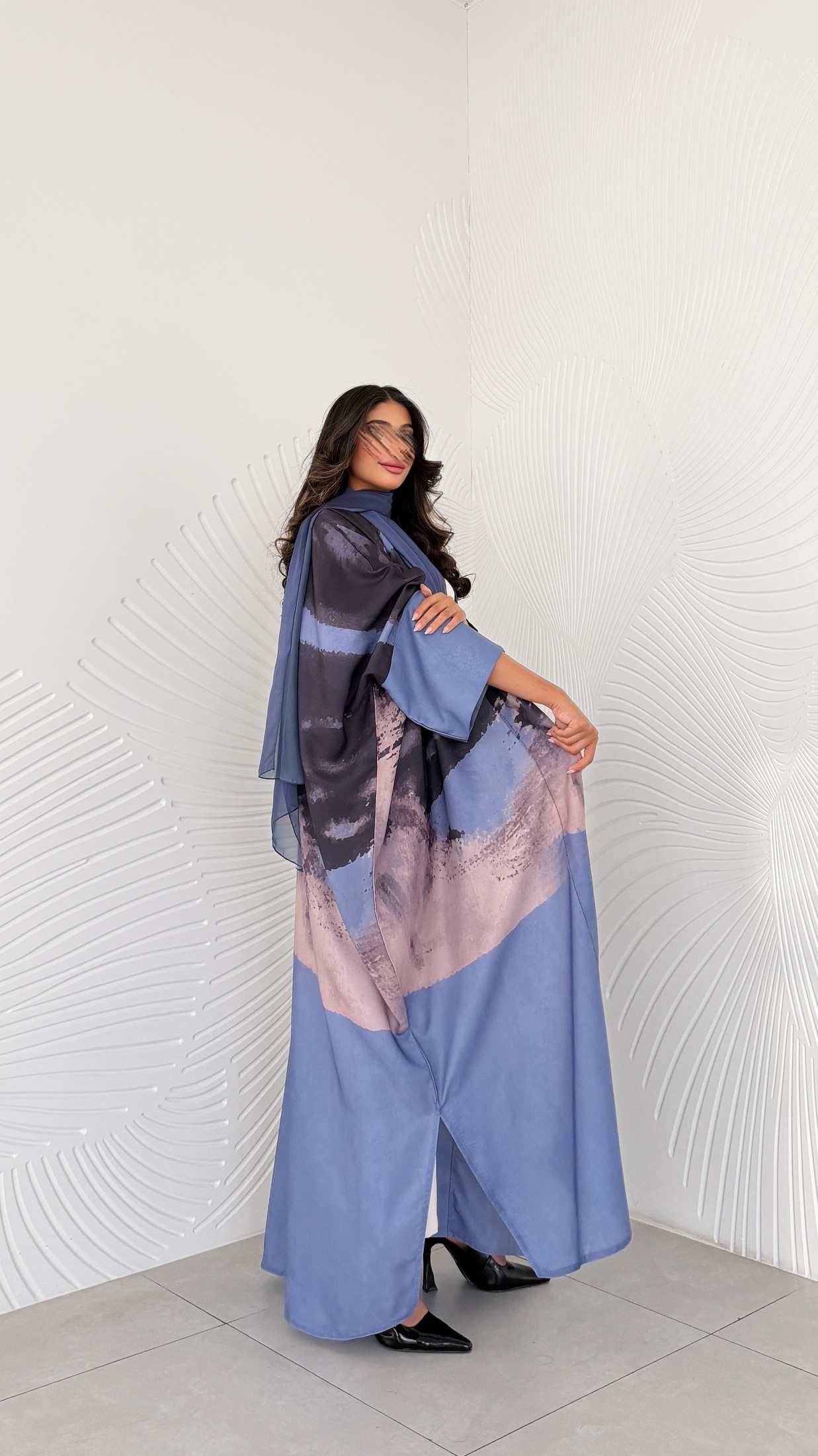 MWT1206 - عباية بطباعة | Printed Abaya - Aya