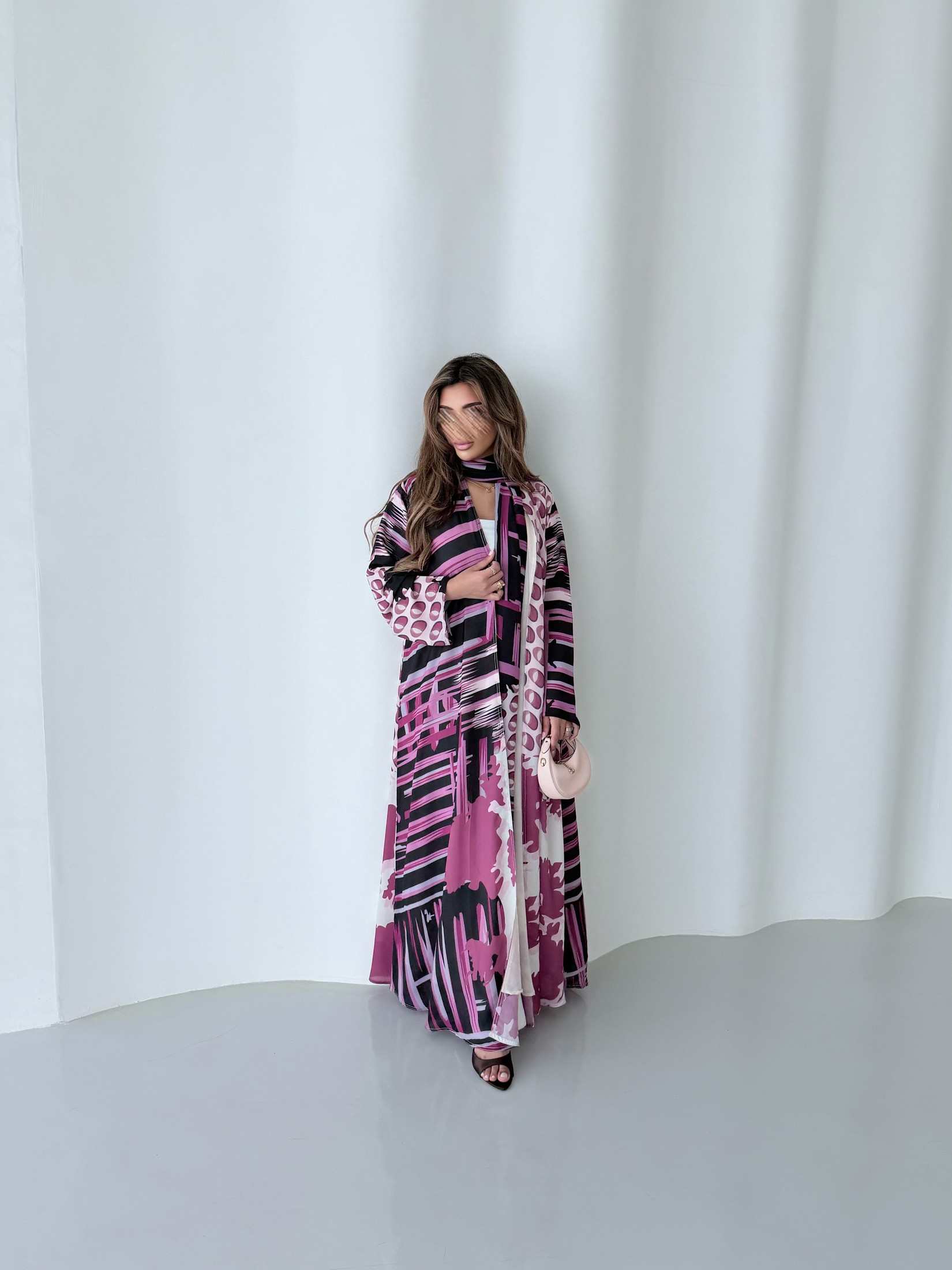 Mwt1175 - عباية طباعة صيفية  |  Summer printed abaya - Aya