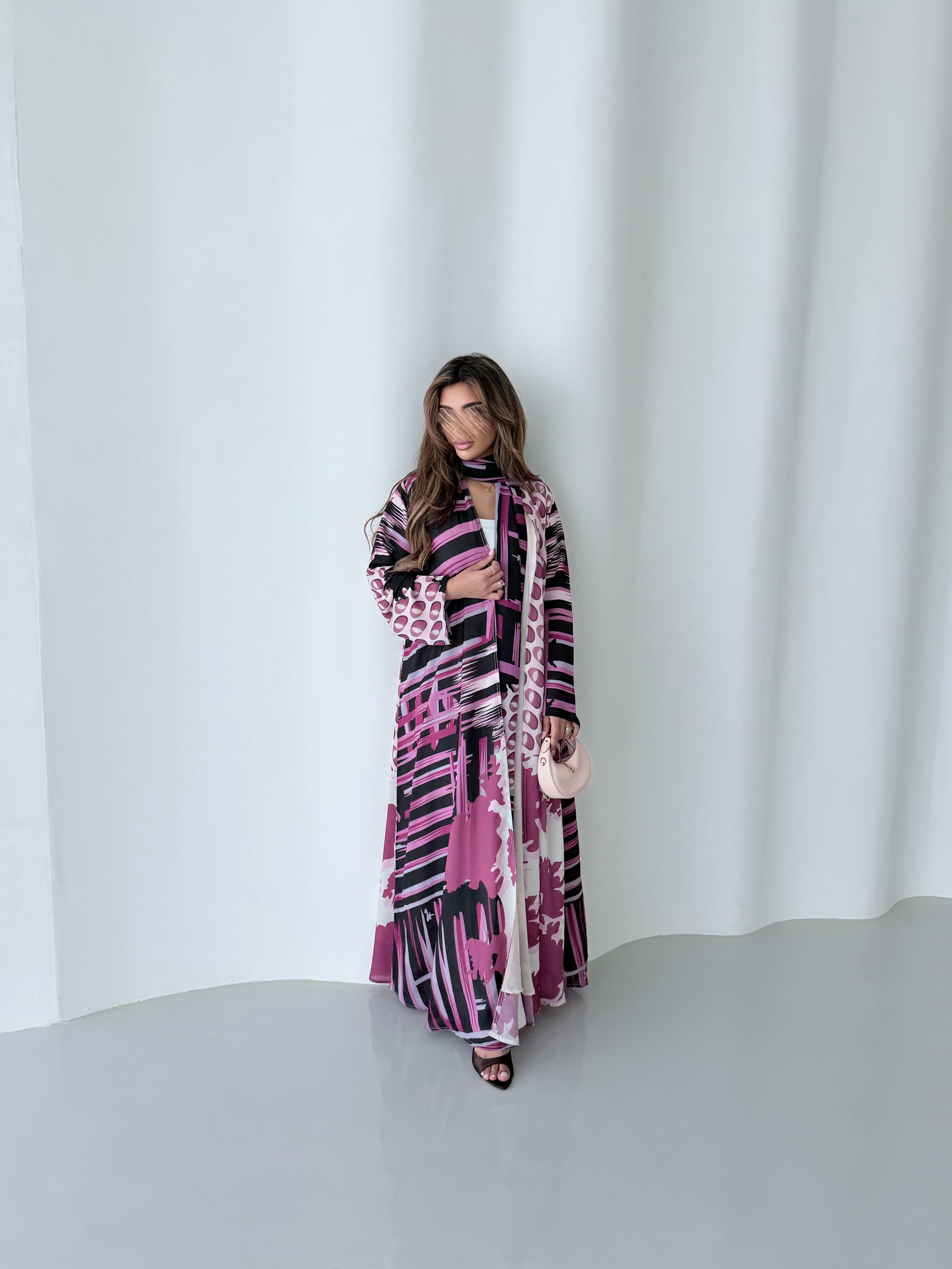 Mwt1175 - عباية طباعة صيفية  |  Summer printed abaya - Aya
