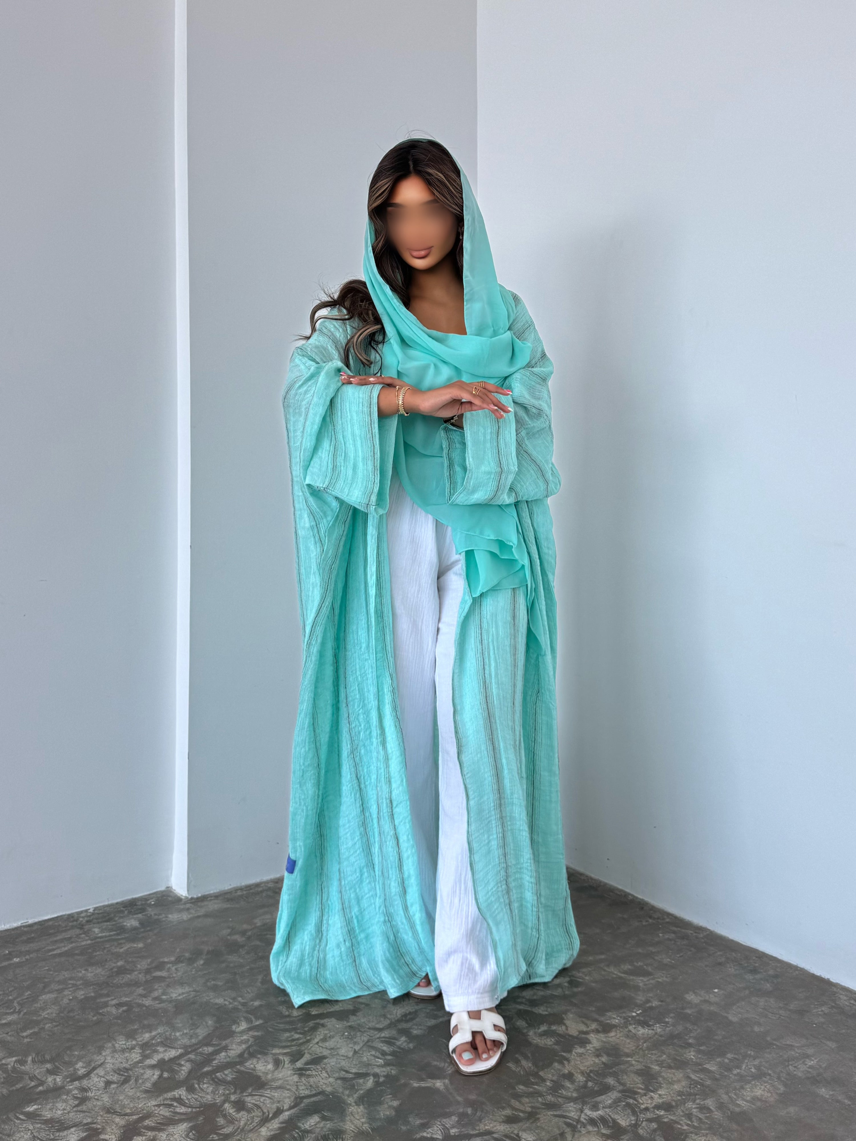 MW1673 -  عباية لينن طبيعي غير مبطن قصة نص بشت - Aya
