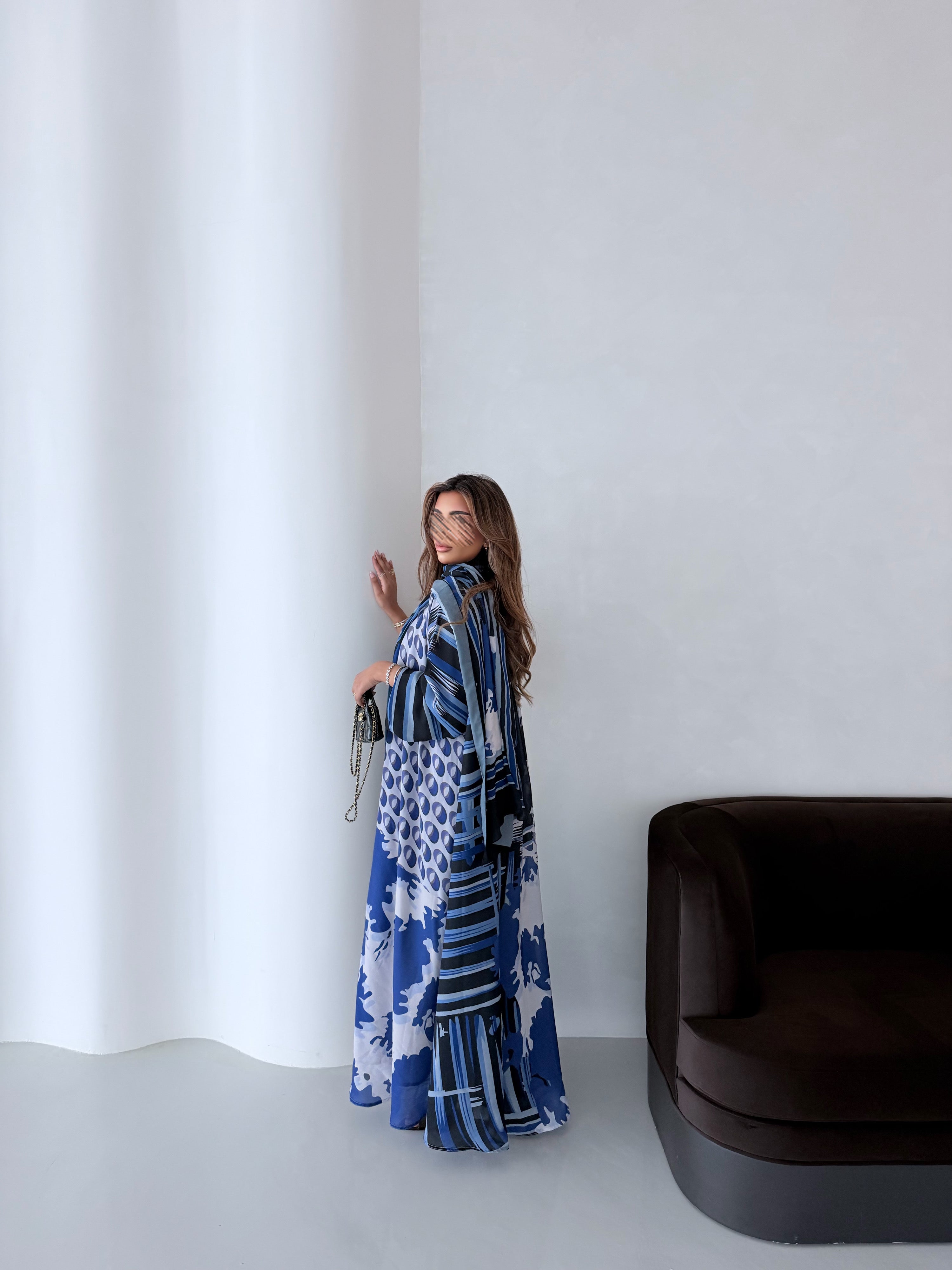 MWT1174 - عباية طباعة صيفية  |  Summer printed abaya - Aya