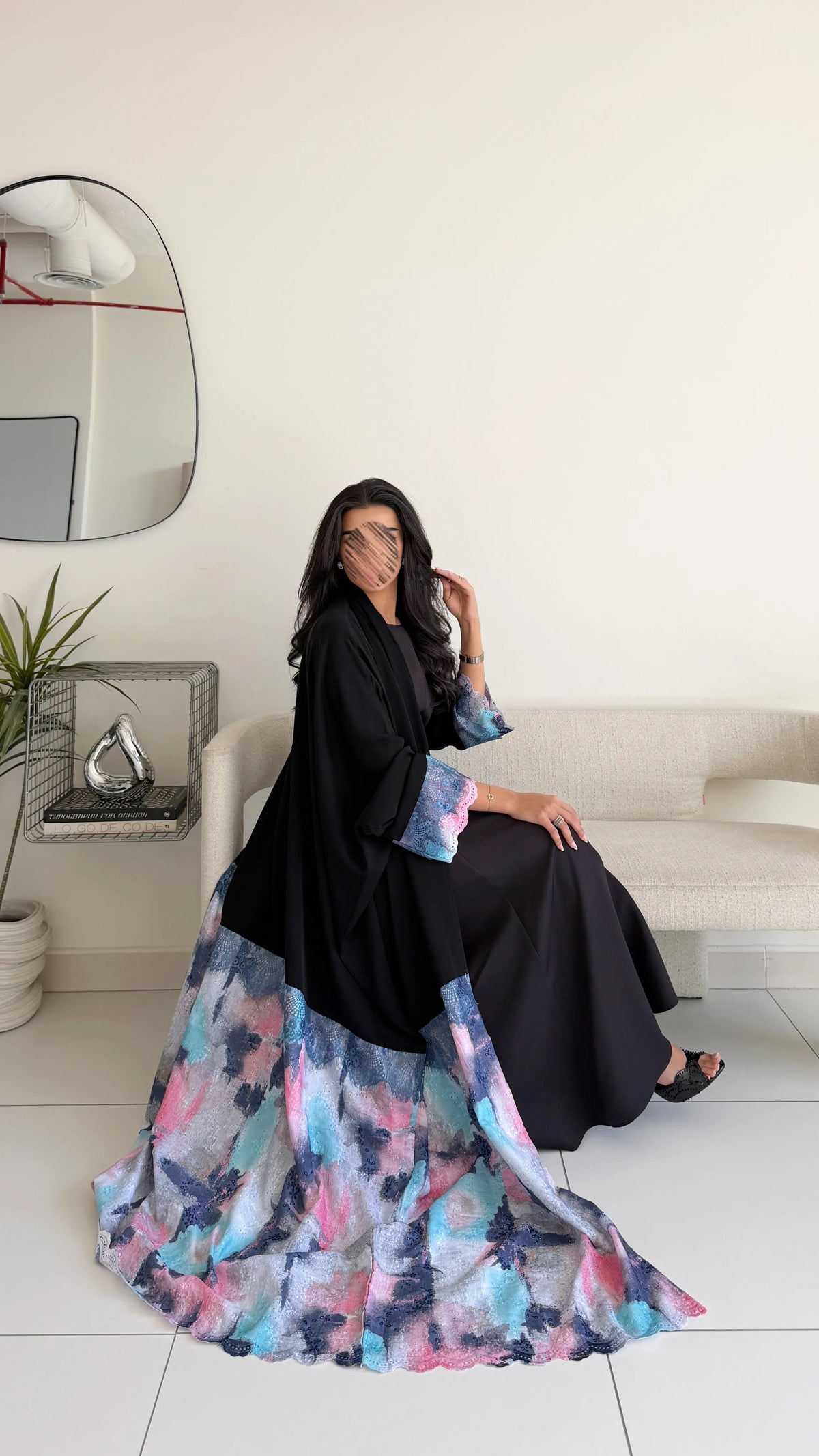 MWT1272 - عباية بتدخيلة ركامة وكلفة - Aya