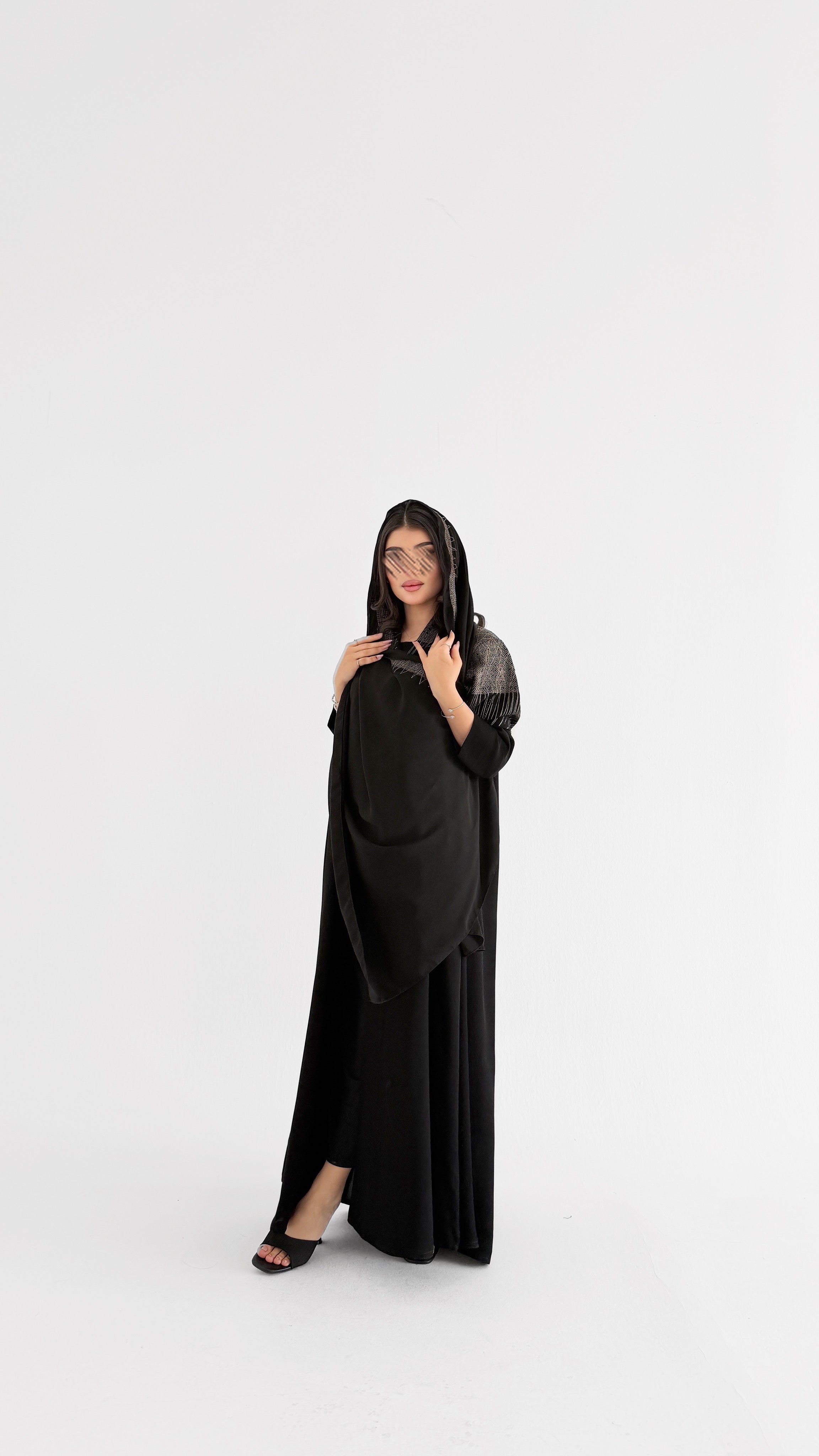 MW2096 - عباية كريب بقصة كلوش انيقة - Aya