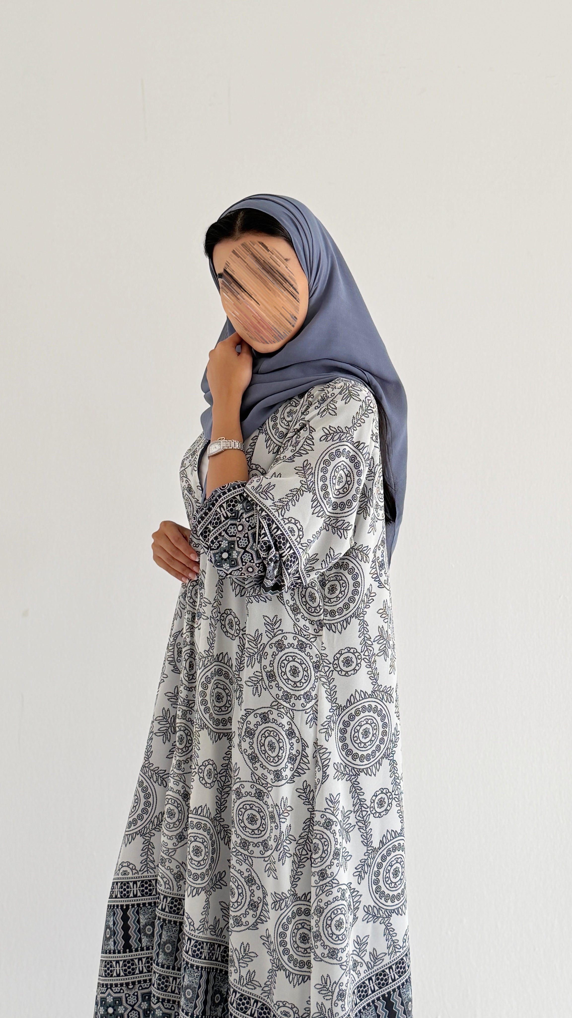 MWT2040 - عباية شيفون مشجرة  صيفية - Aya