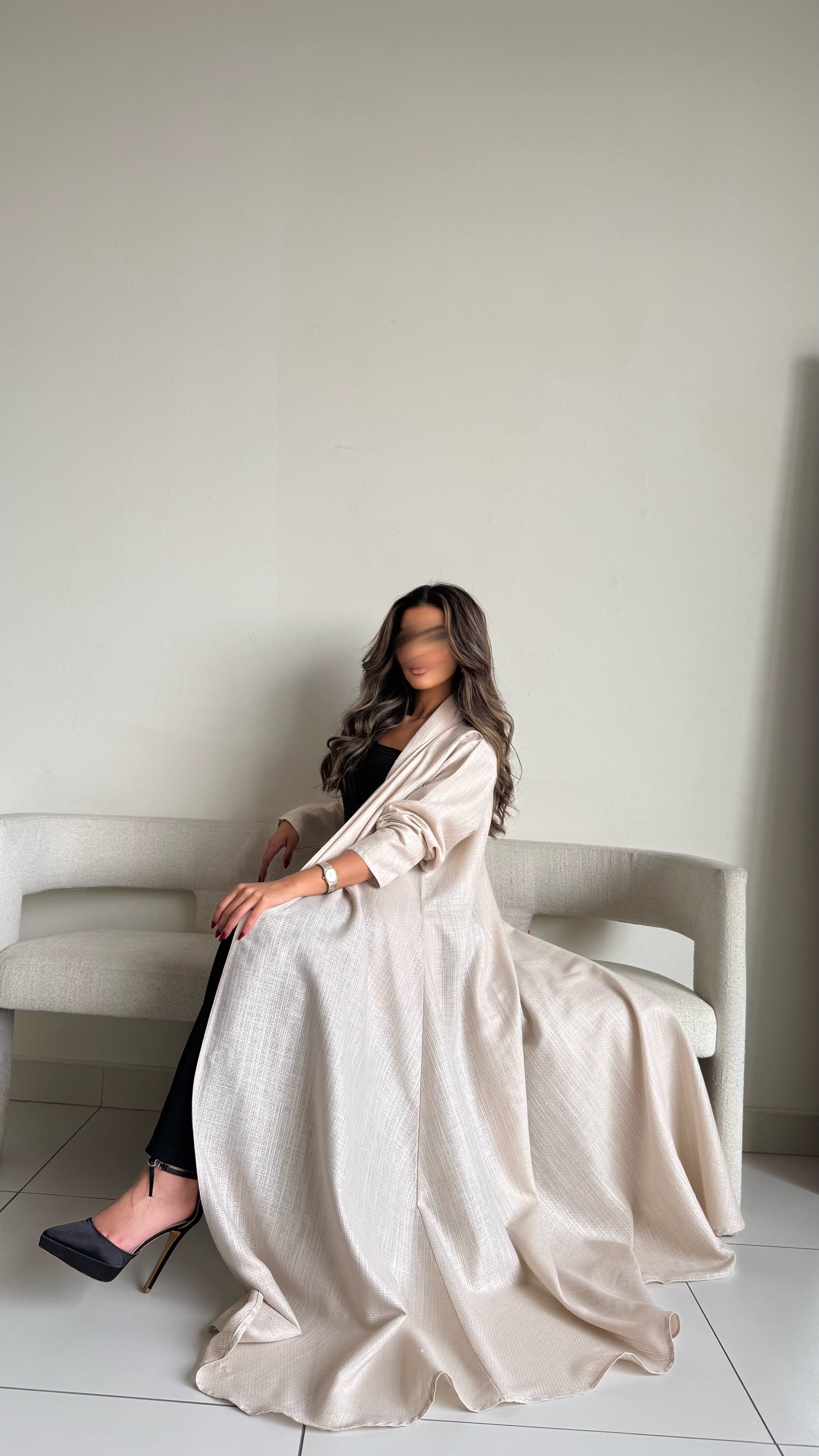MWT316 - عبايه بيج لنن - Aya