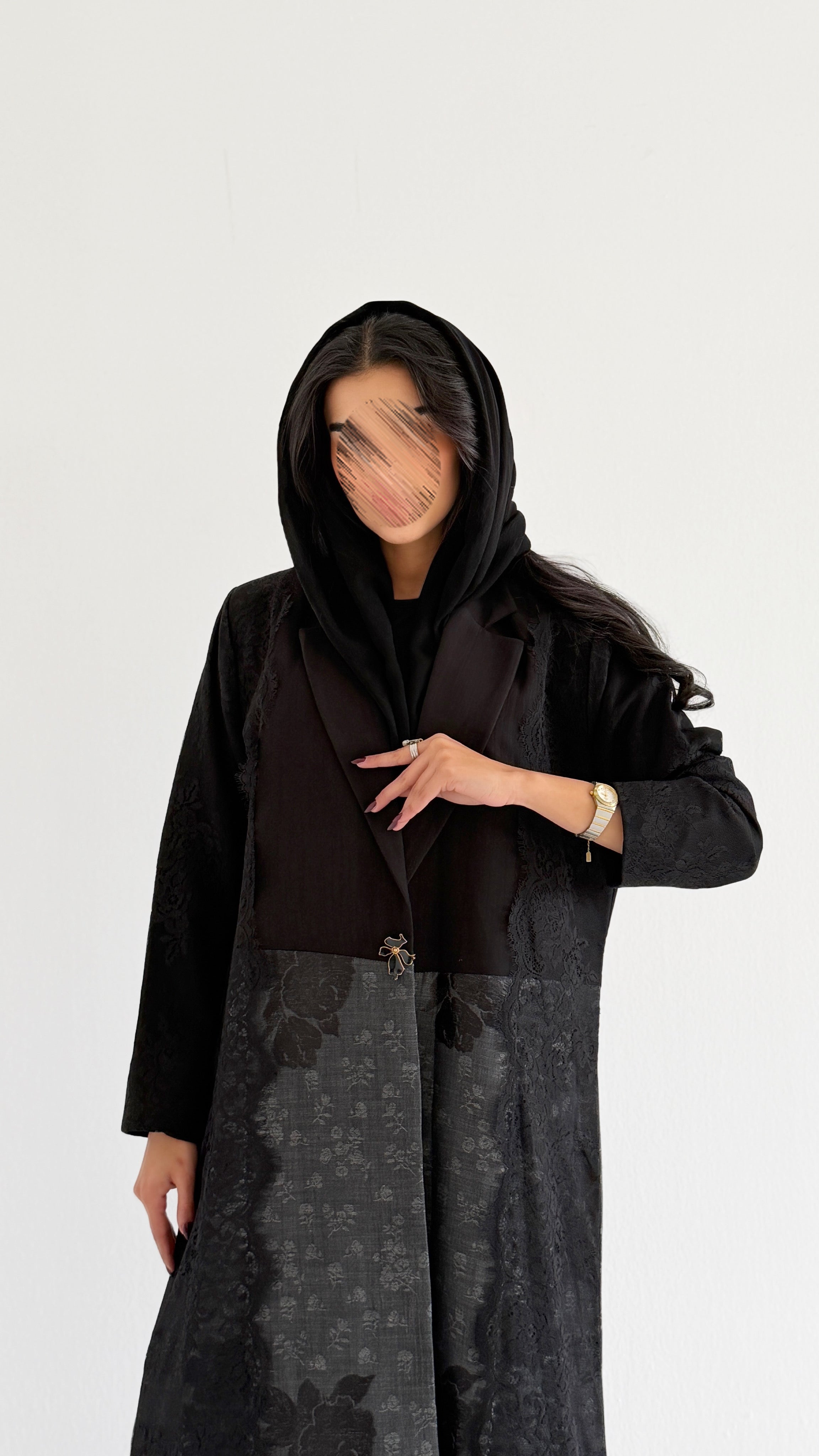 MWT1008 - عباية لنن مطرزة - Aya