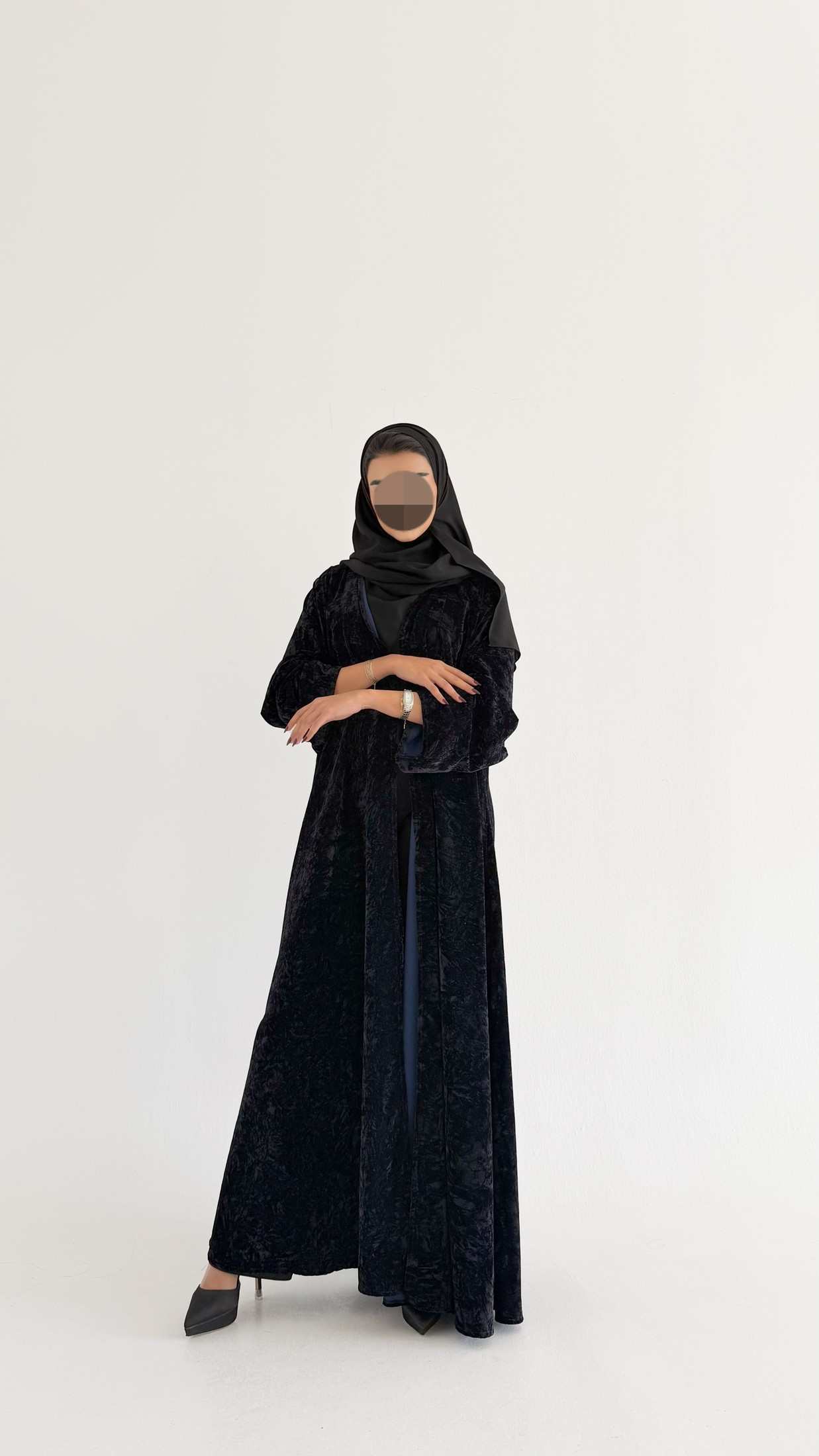 MW1770 - عباية مخمل مشجرة - Aya