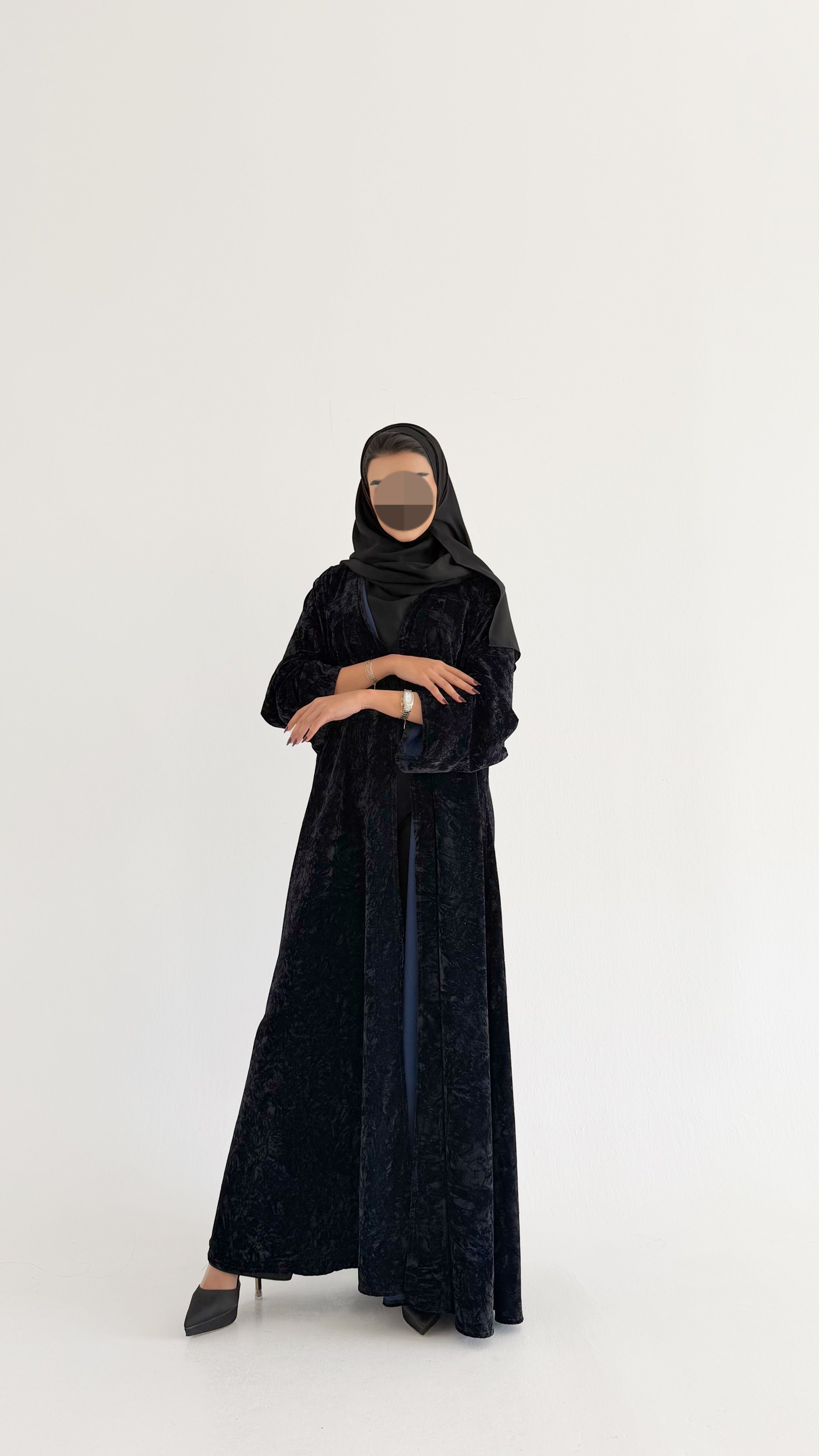 MW1770 - عباية مخمل مشجرة - Aya