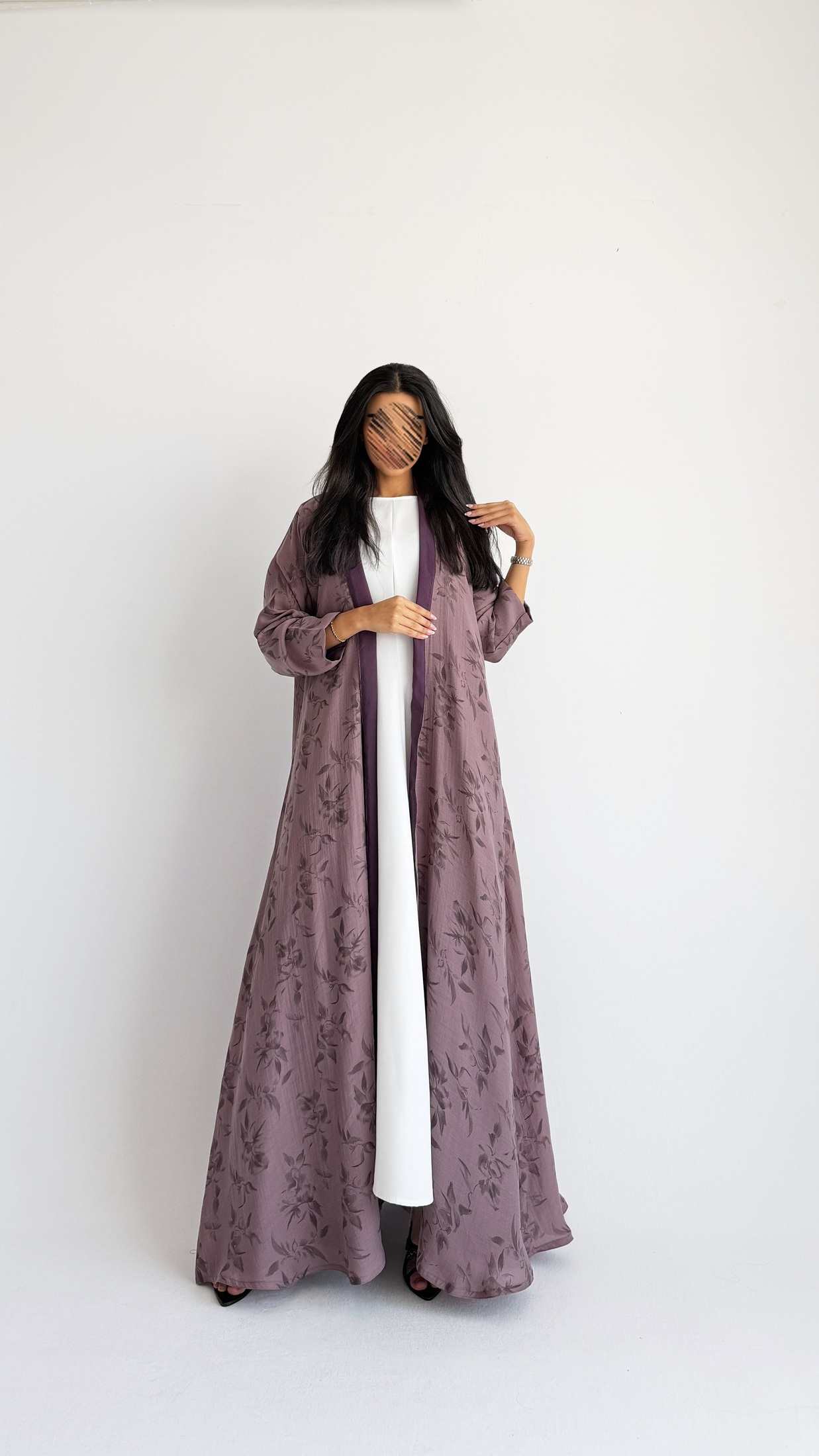 MWT2092 - Printed Chiffon Abaya | عباية شيفون مطبوعة - Aya