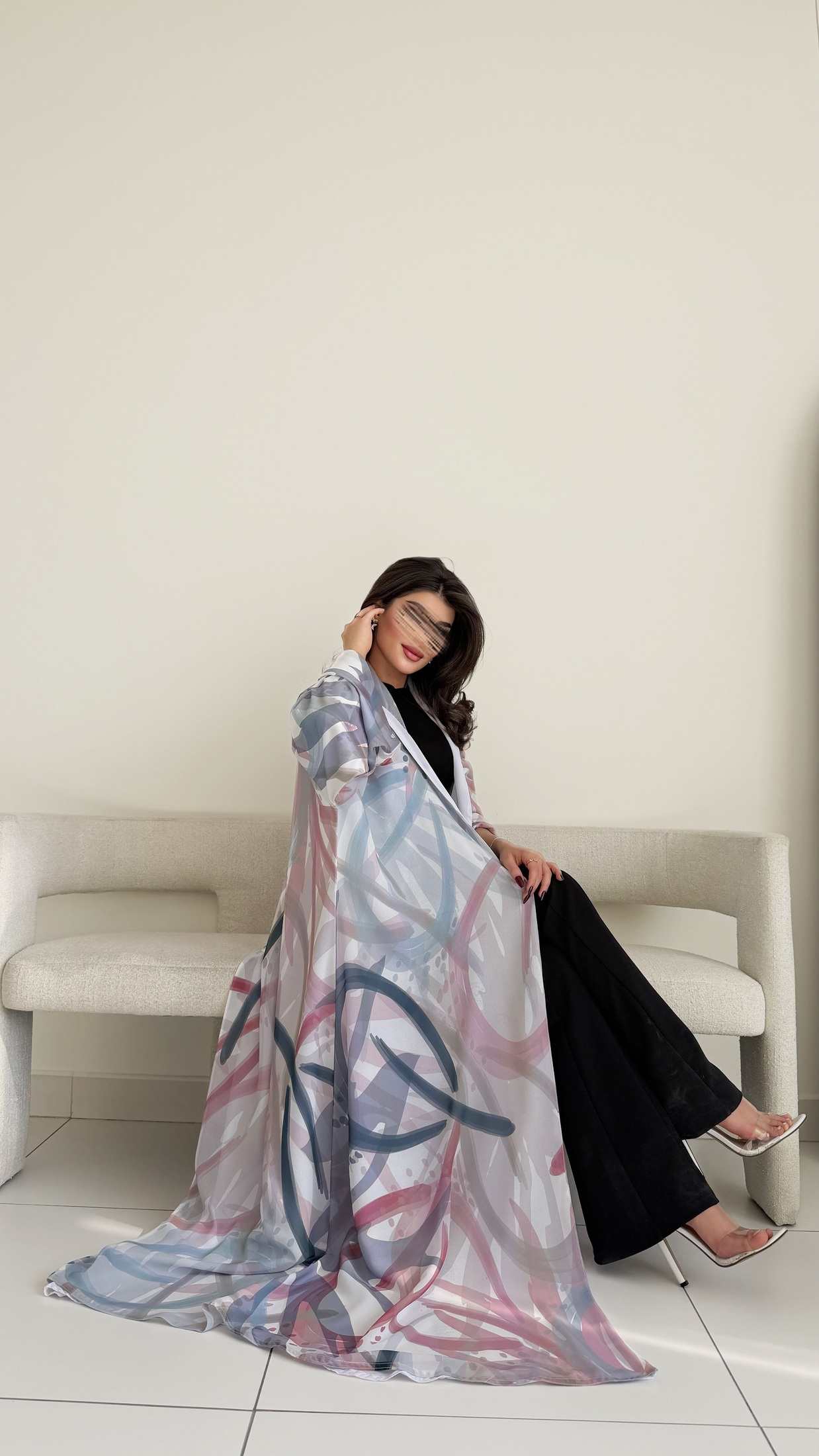 MWT1075 - عباية طباعة | Printed Abaya - Aya