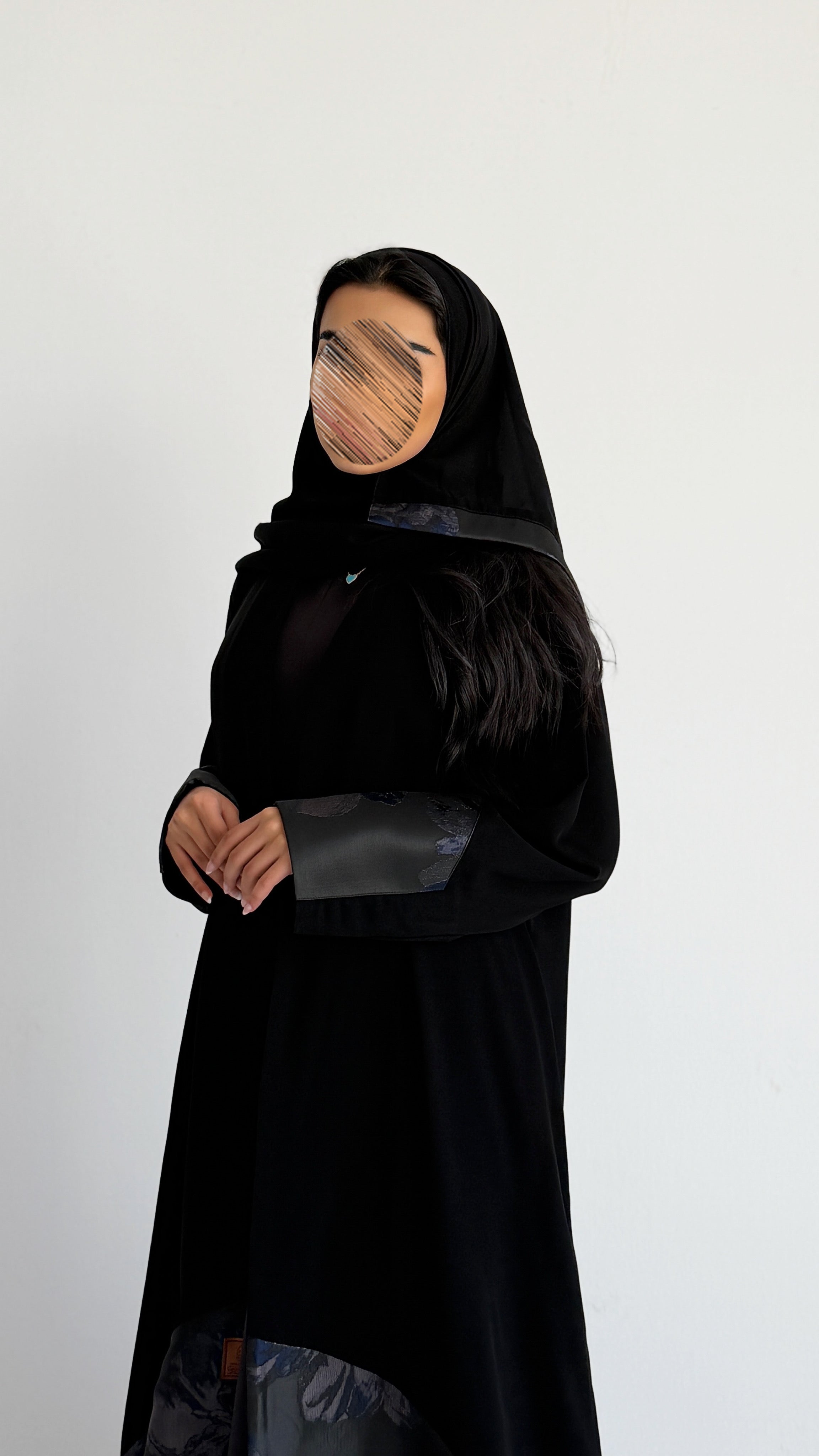 MWT4265 - عباية همس بقماش جاكار كحلي - Aya